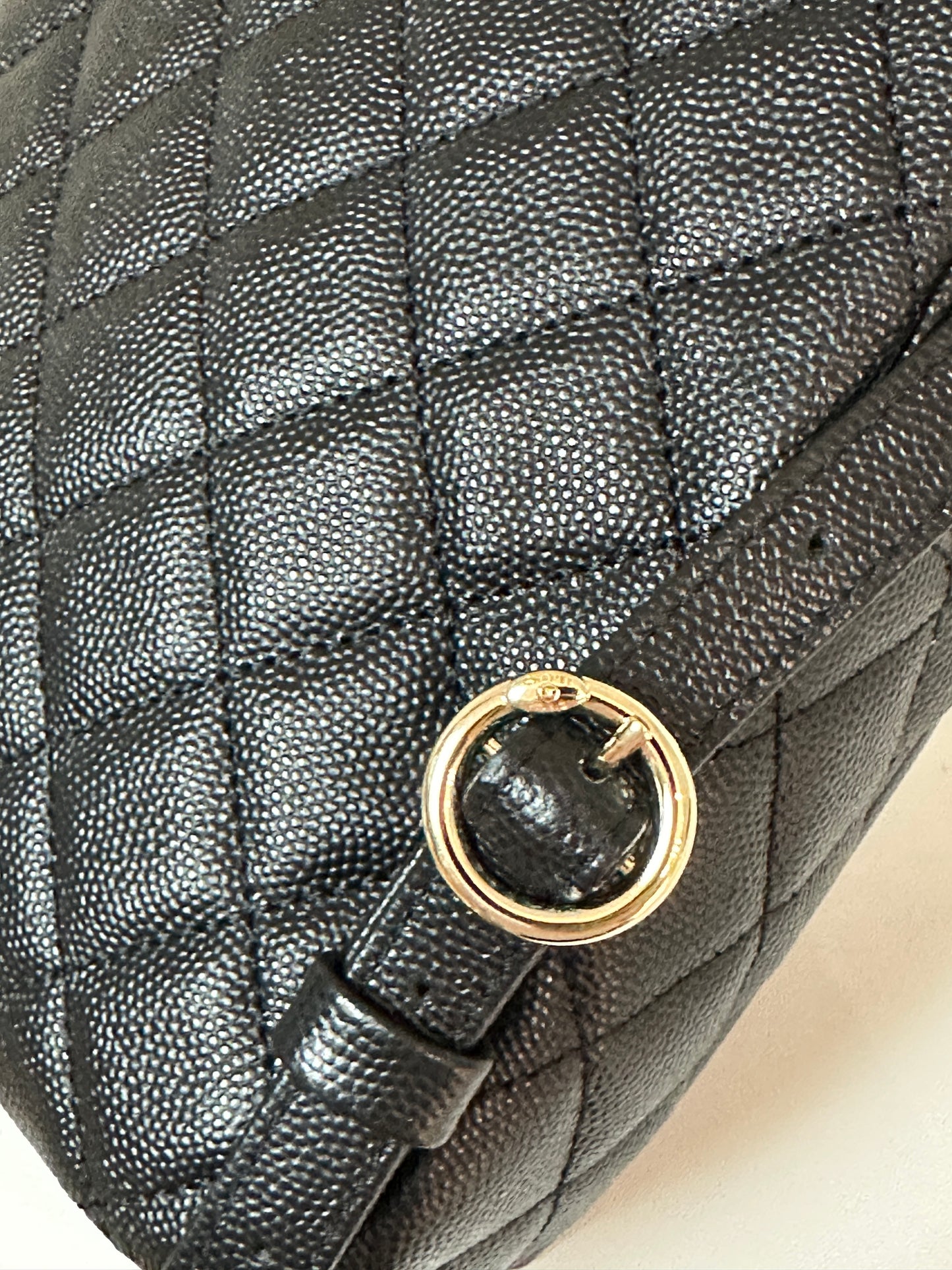 Chanel CC Day Backpack Quilted Caviar Mini Black 2687 holo card