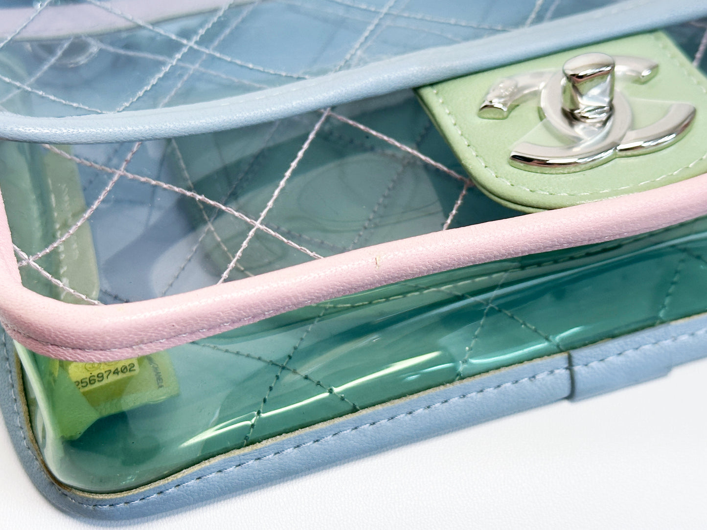 Chanel Coco Splash PVC Mini Flap Bag Blue/Green/Pink 2569 holo