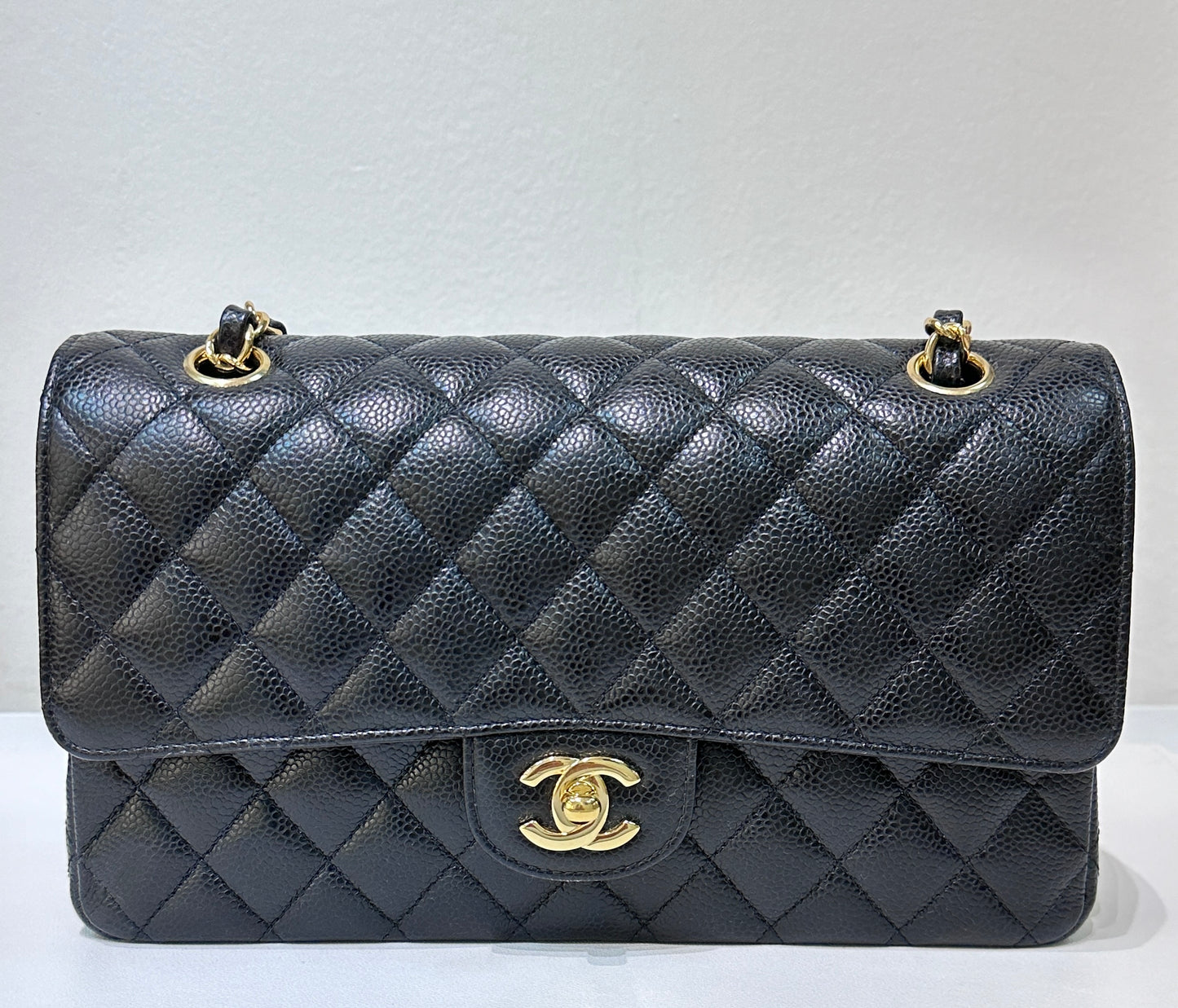 Chanel Medium Caviar Double Flap Black Bag GHW