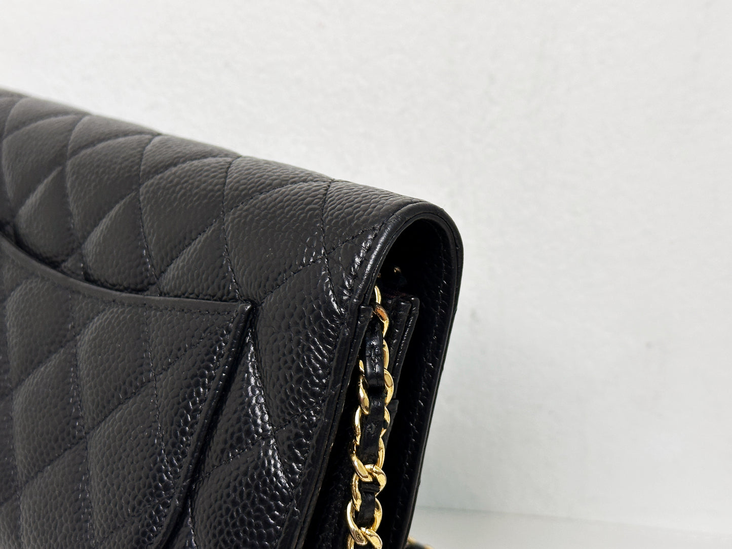 Chanel Classic Wallet on Chain Caviar Black GHW 2859 Holo card