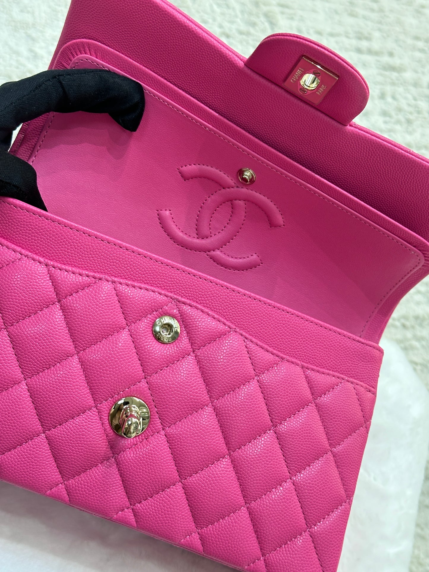 Chanel Classic Quilted Small Double Flap 22K Hot Pink