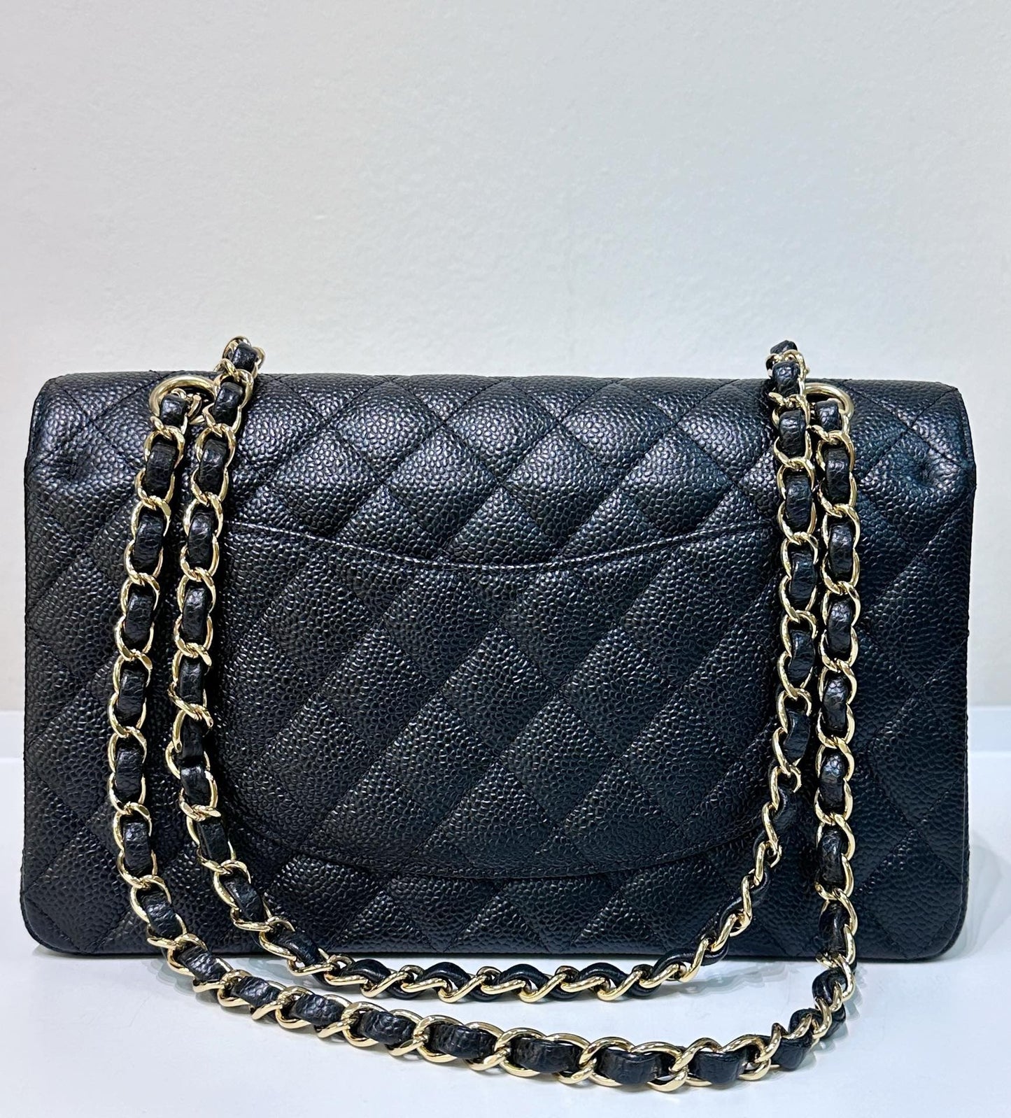 Chanel Medium Classic Flip Caviar Bag Black GHW