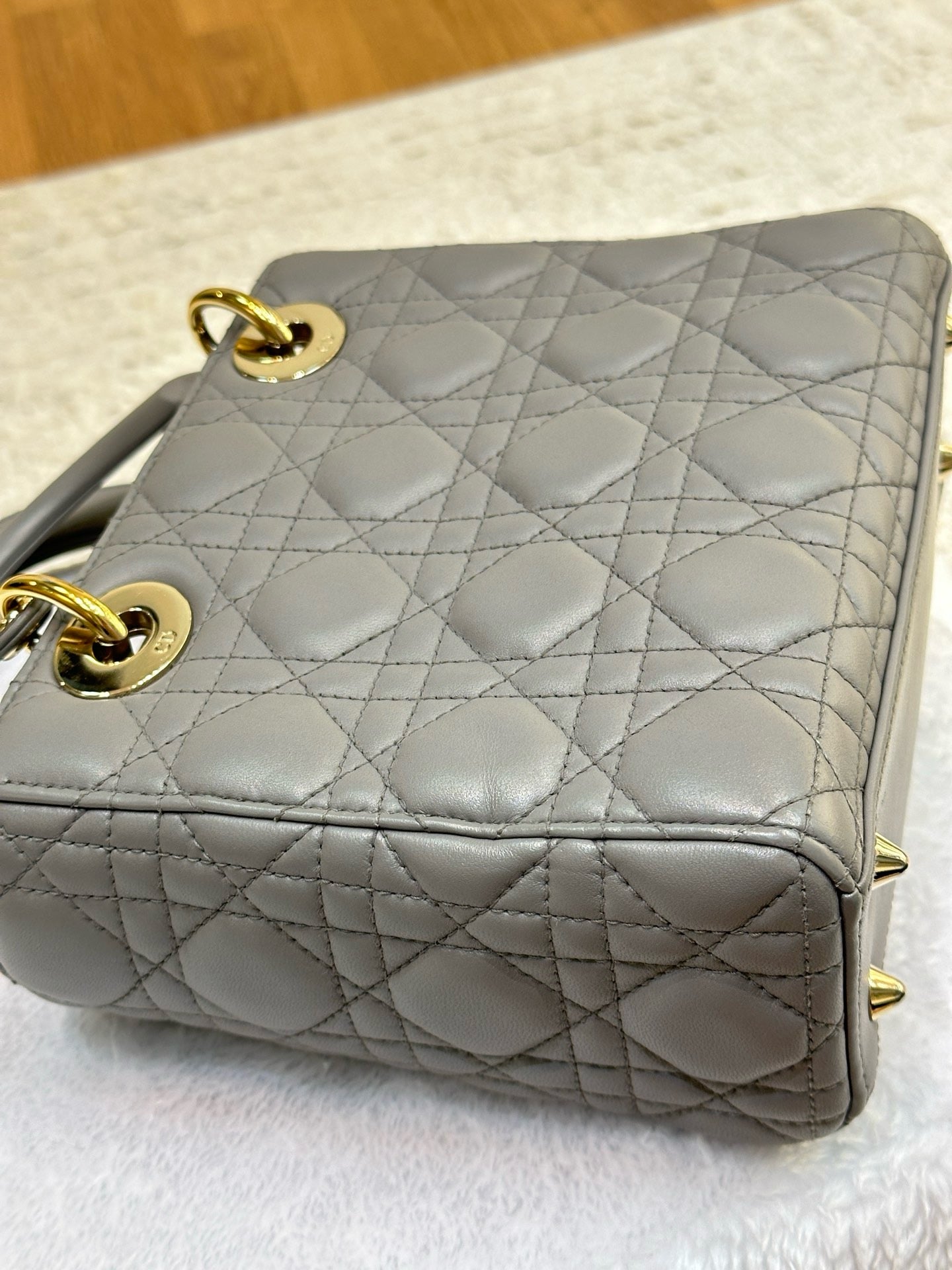 Dior Small Lady Dior My ABCDior Cannage Lambskin Gray 2019year