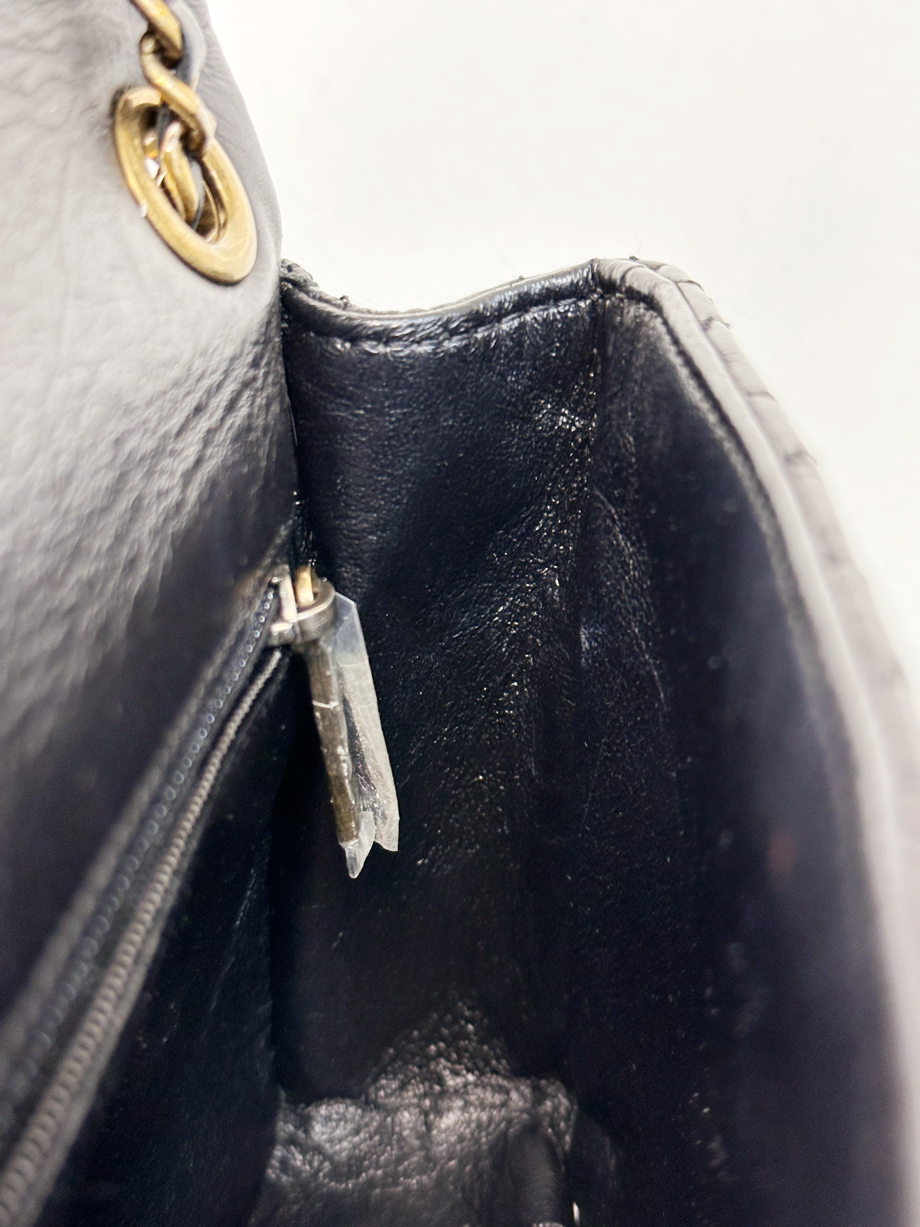 Chanel Mini Limited Edition Aged Calfskin Quilted Medallion Flap Black GHW 206 holo card