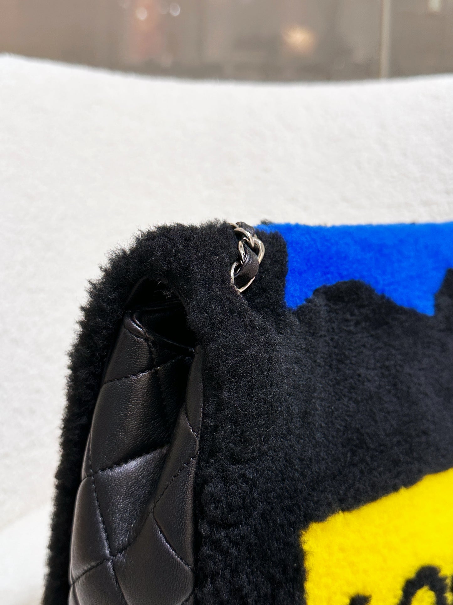 Chanel Jumbo Classic Flap  Maxi Pop Art No. 5 Caption Comic Lambskin Black Multicolor Bag 2030 holo