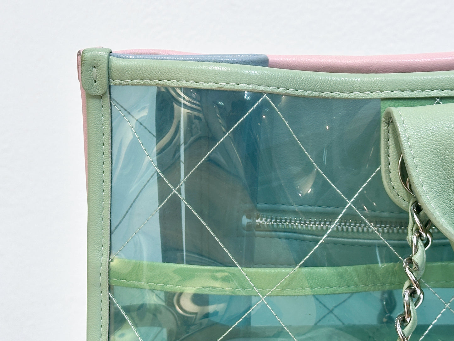 Chanel Coco Splash Bag Green/Pink/Blue 2584 holo card