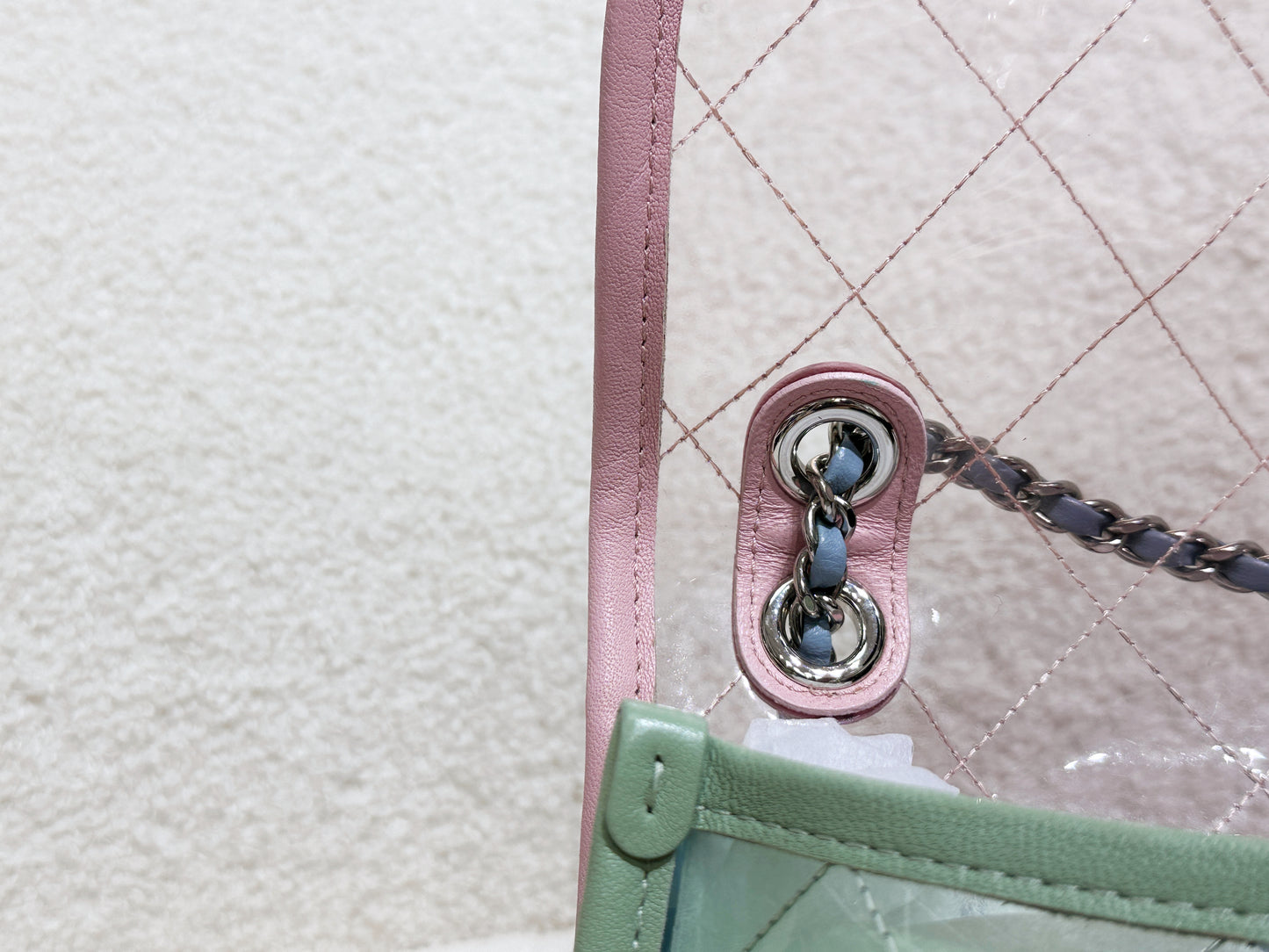 Chanel Coco Splash PVC Mini Flap Bag Pink/Green/Blue 2576 holo card