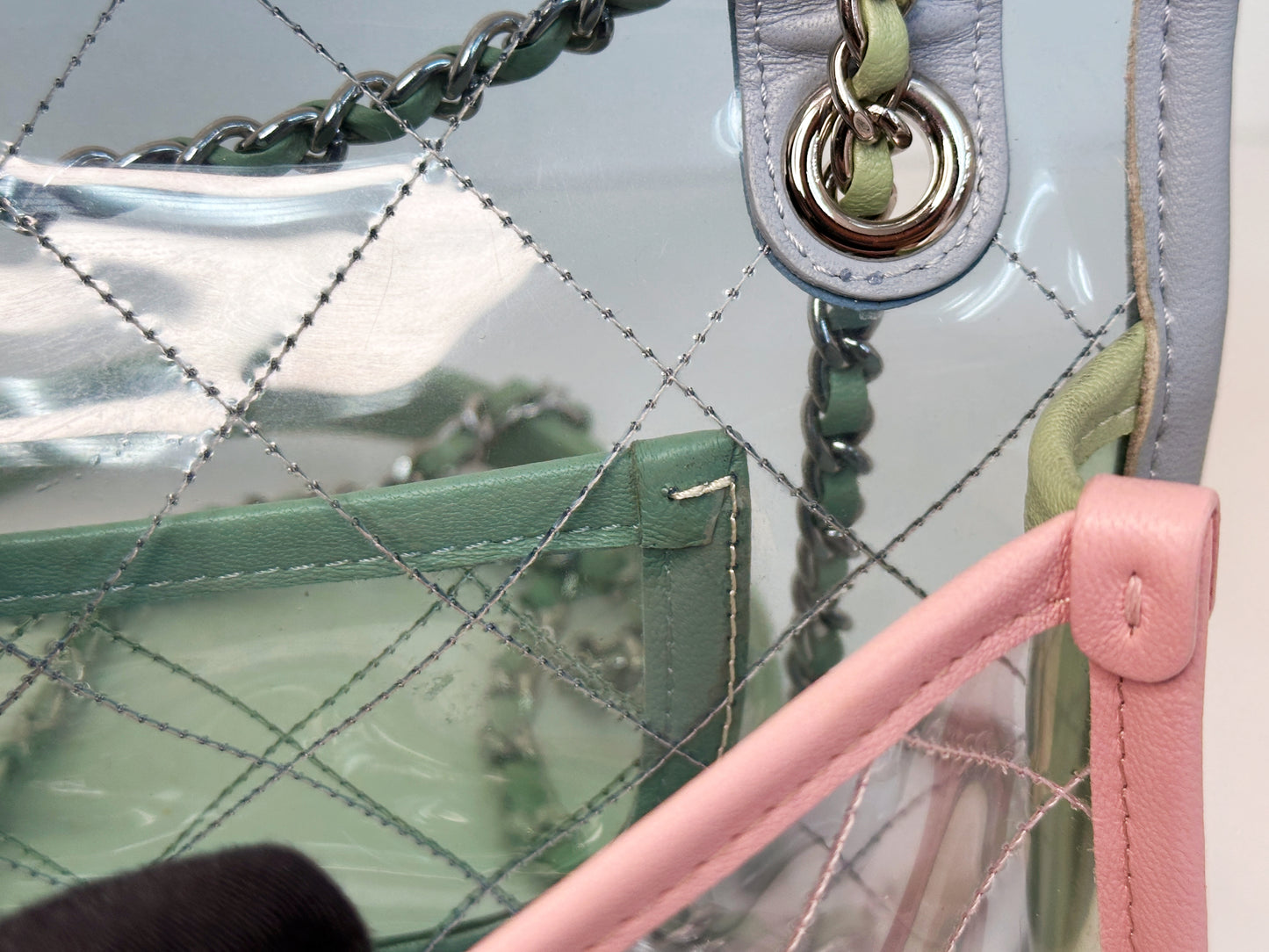 Chanel Coco Splash PVC Mini Flap Bag Blue/Pink/Green 2582 holo