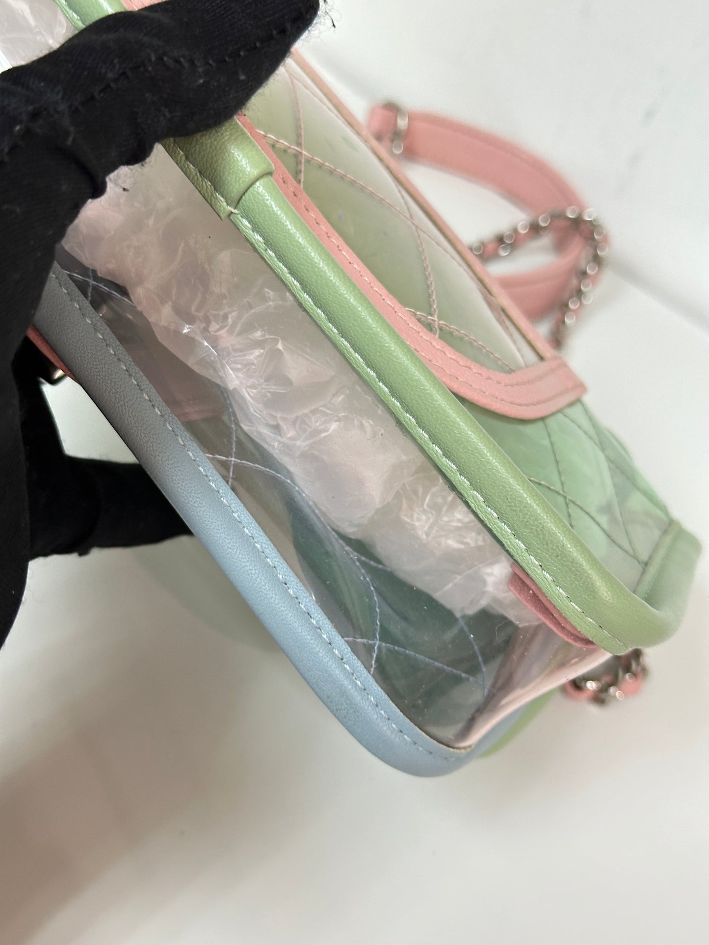 Chanel Mini Coco Splash PVC Flap Bag Blue/Green/Pink SHW 2562 holo