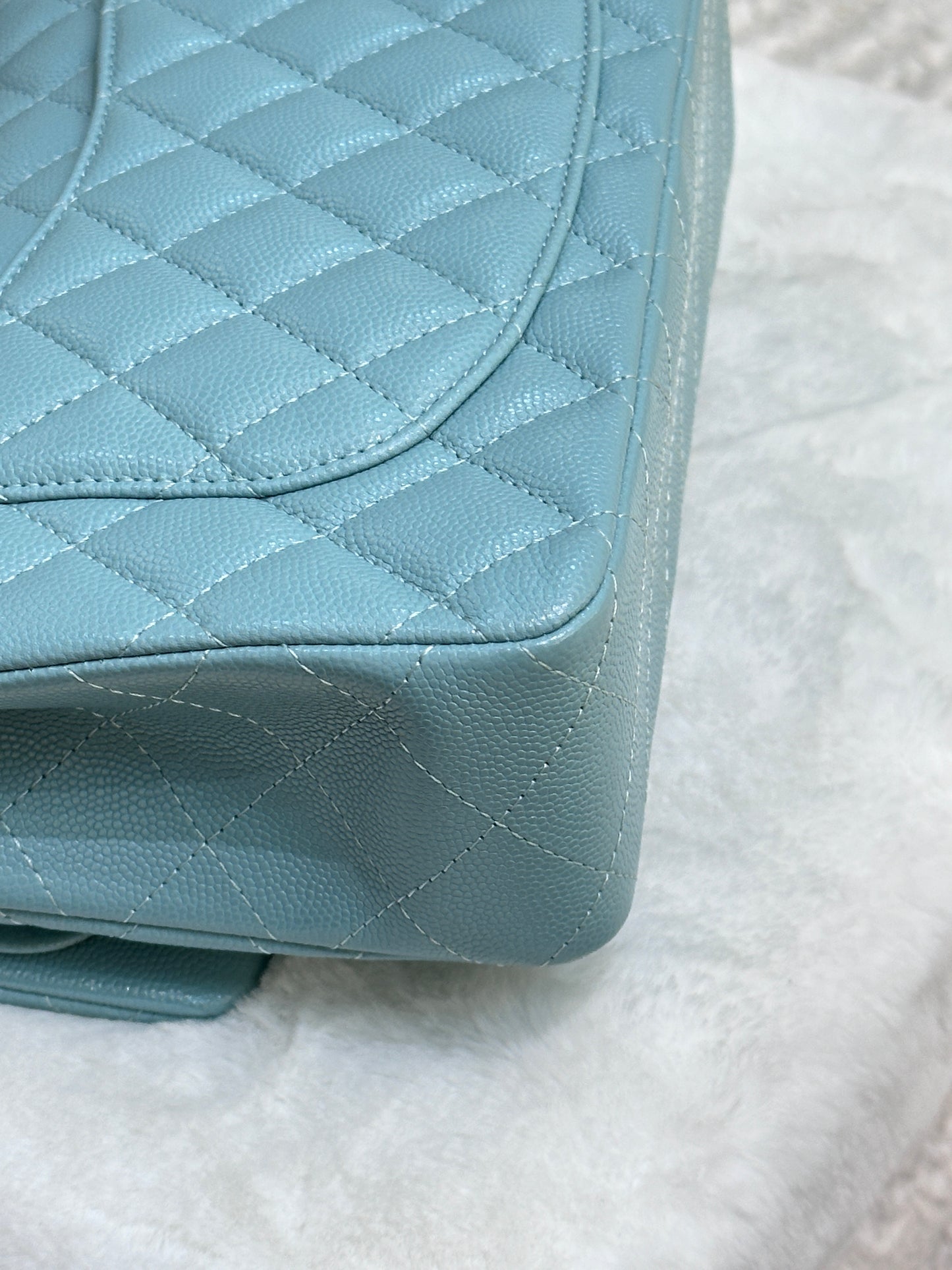 Chanel 20C Small Classic Double Flap Tiffany Blue Caviar GHW