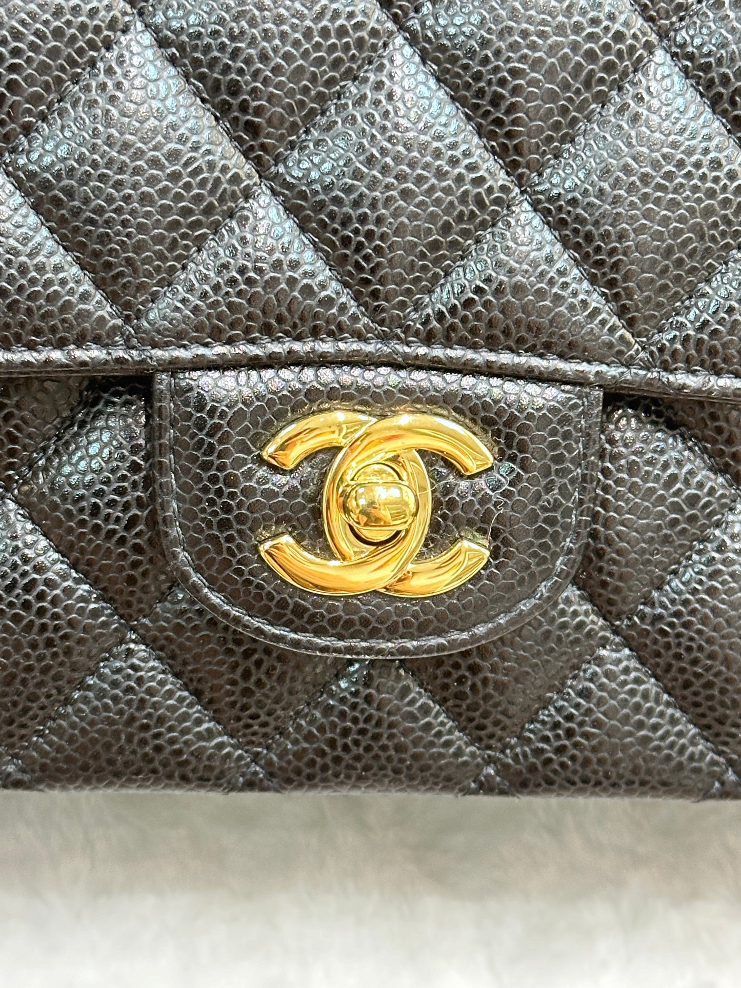 Chanel Medium Caviar Double Flap Black Bag GHW