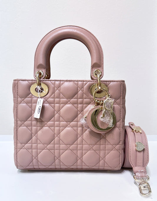 CHRISTIAN DIOR Lambskin Cannage Small My ABC Dior Lady Dior Fard