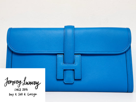 Hermes Jige Elan 29 Blue in Evercolor