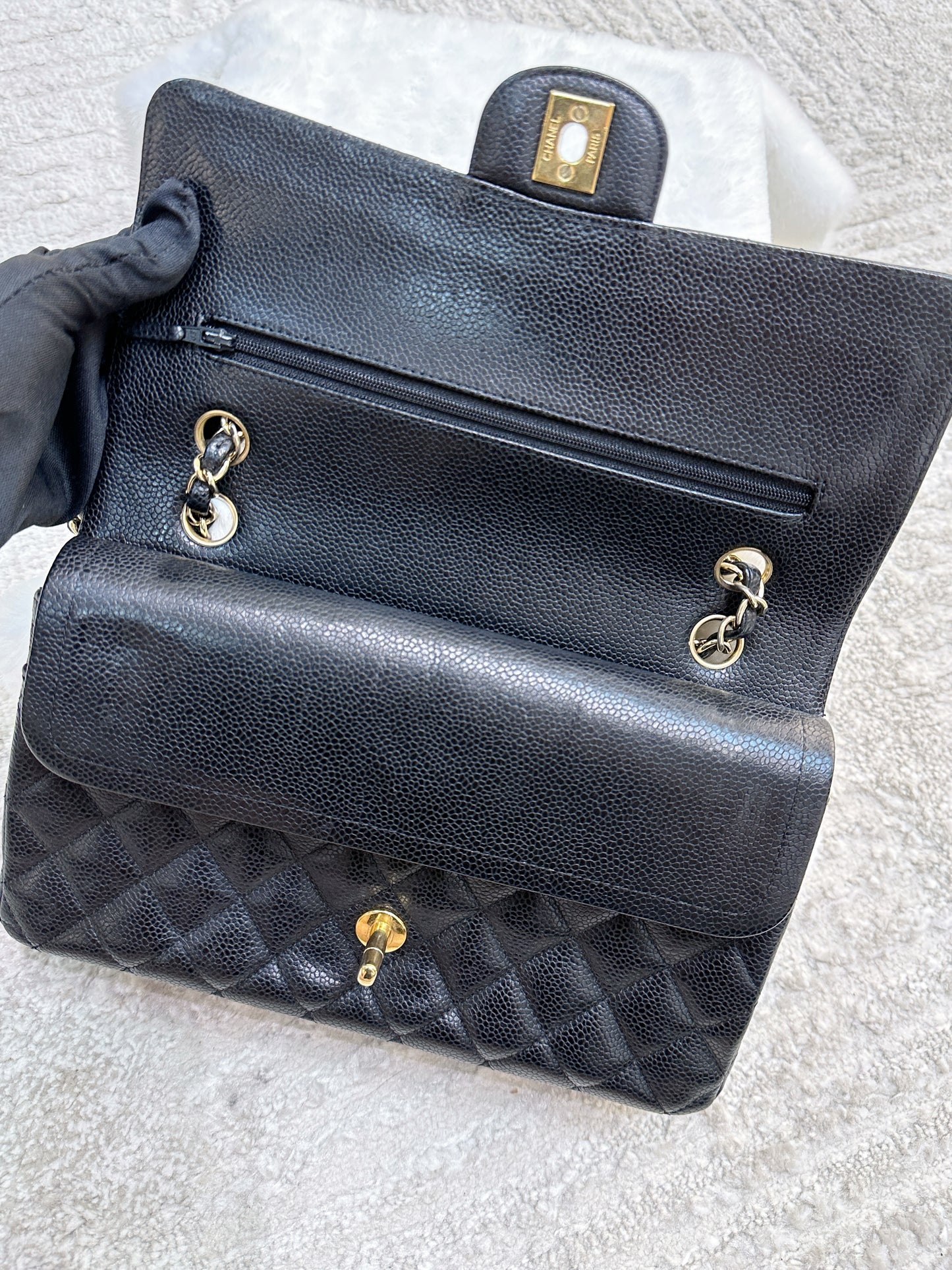 Chanel Classic Double Flap Medium Black Bag Gold Hardware