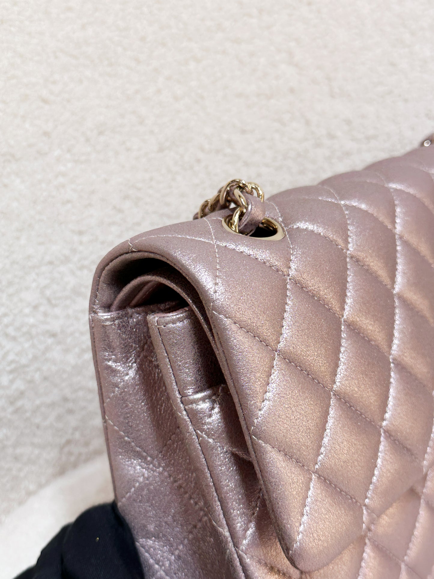 Chanel Classic Quilted Medium Double Flap Iridescent Pink (Calfskin)LGHW 1998 holo card