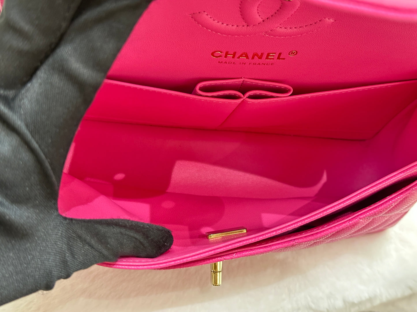 Chanel Classic Quilted Small Double Flap 22K Hot Pink