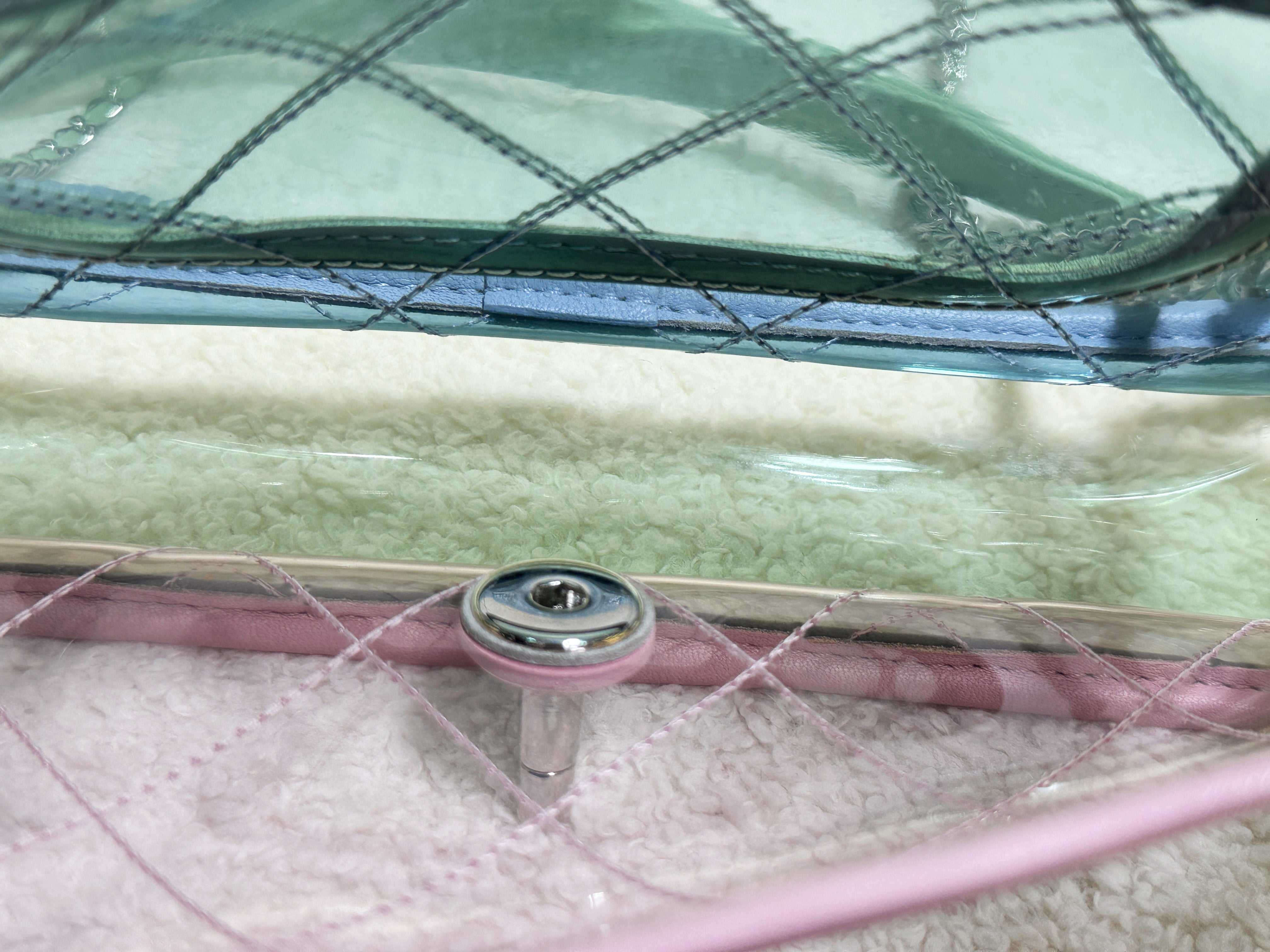 Chanel Coco Splash PVC Mini Flap Bag Blue/Pink/Green 25 holo