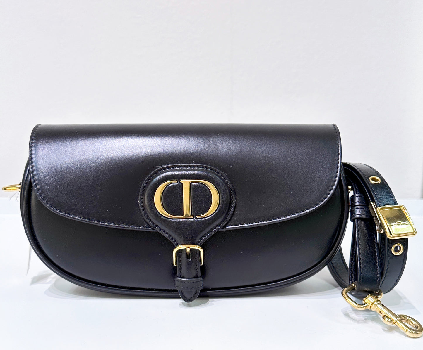 CHRISTIAN DIOR Box Calfskin East West Bobby Bag Black