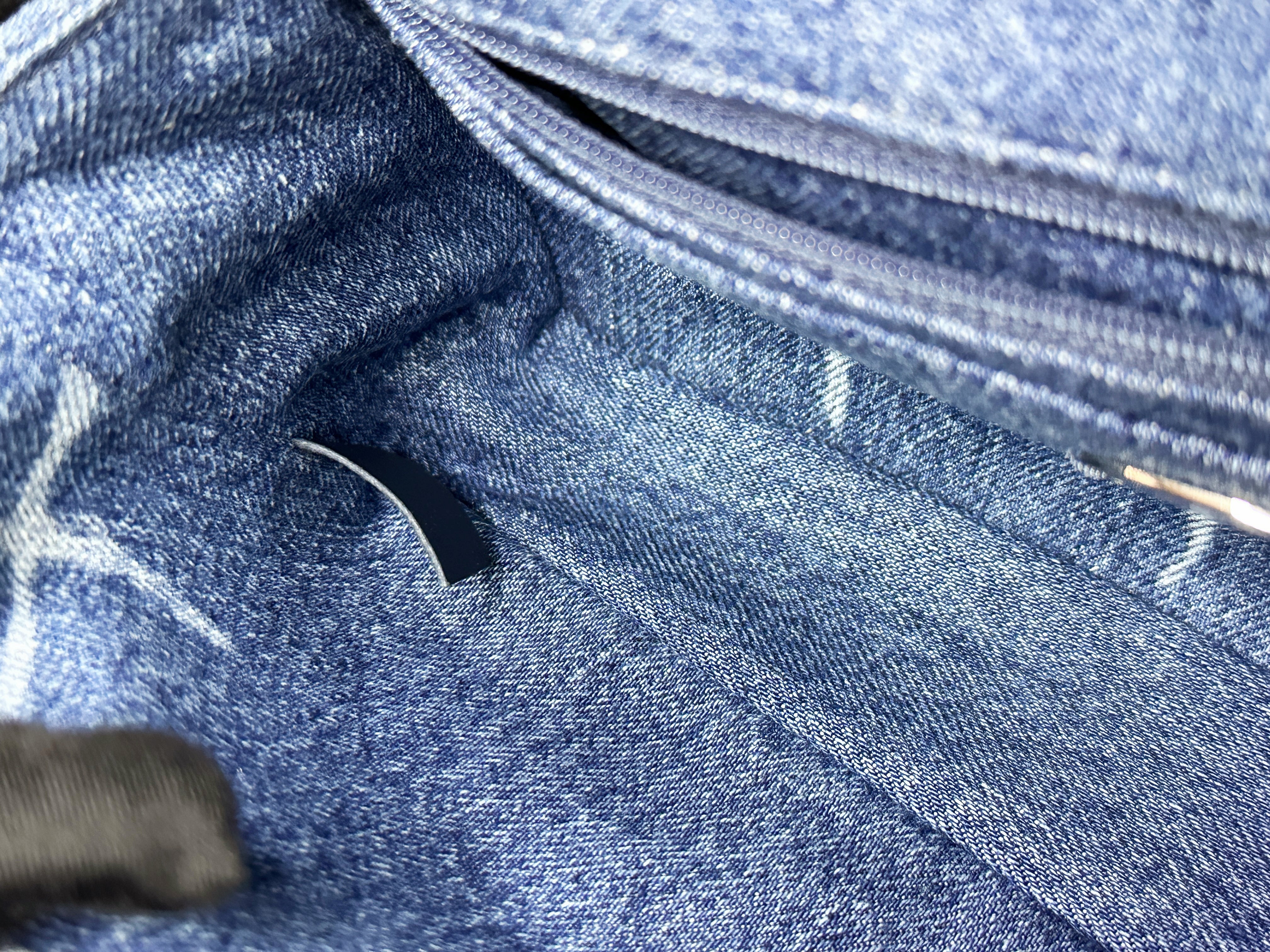 Chanel 20B Medium Blue Denim Quilted CC Single Flap SHW 3045 holo card