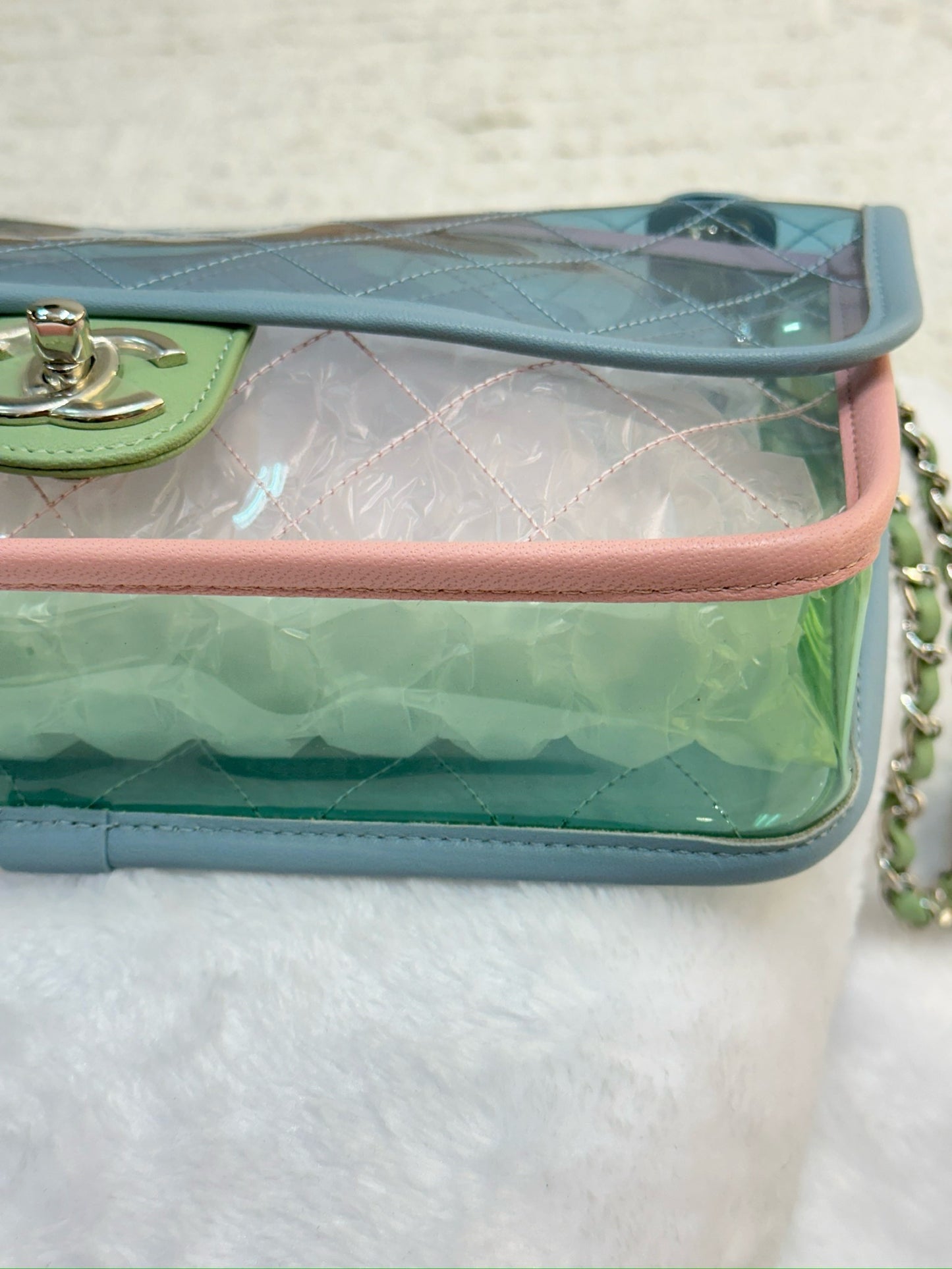 Chanel Medium Coco Splash PVC Flap Bag Blue/Green/Pink SHW