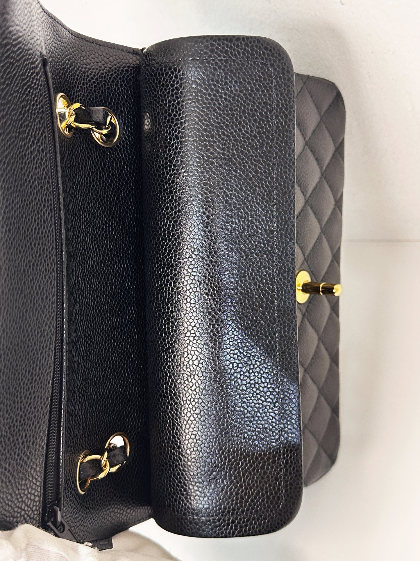 Chanel Small Classic Quilted Caviar Double Flap Bag Black TLLT Microchip