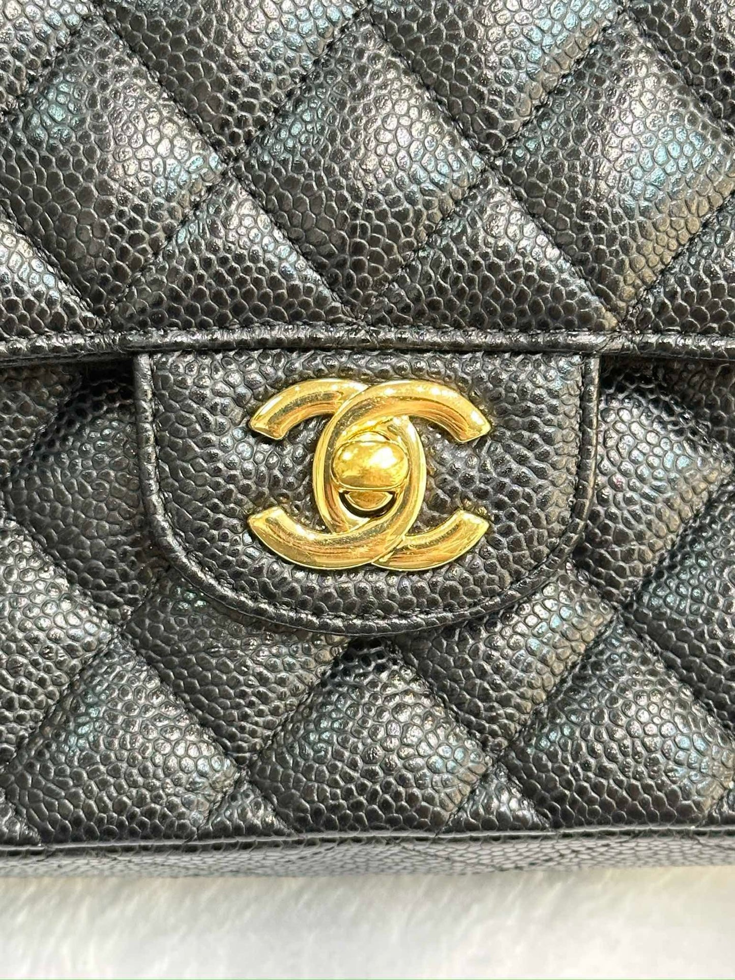 Chanel Small Classic Quilted Caviar Double Flap Bag Black