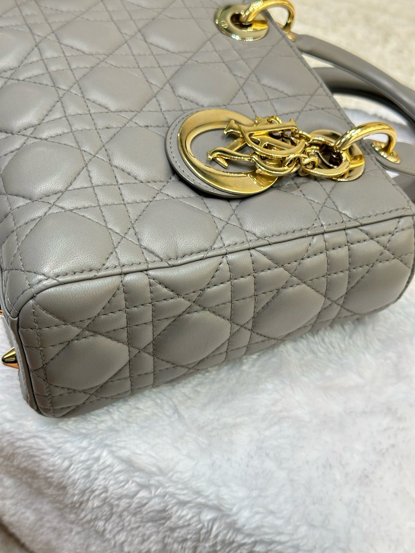 Dior Small Lady Dior My ABCDior Cannage Lambskin Gray 2019year