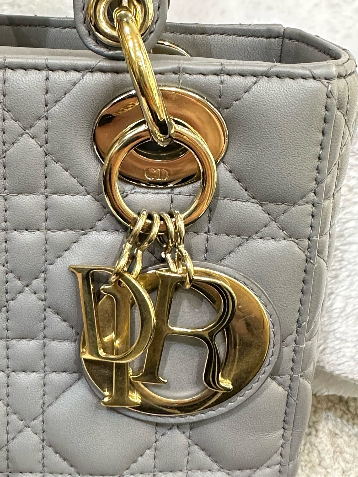 Dior Small Lady Dior My ABCDior Cannage Lambskin Gray 2019year