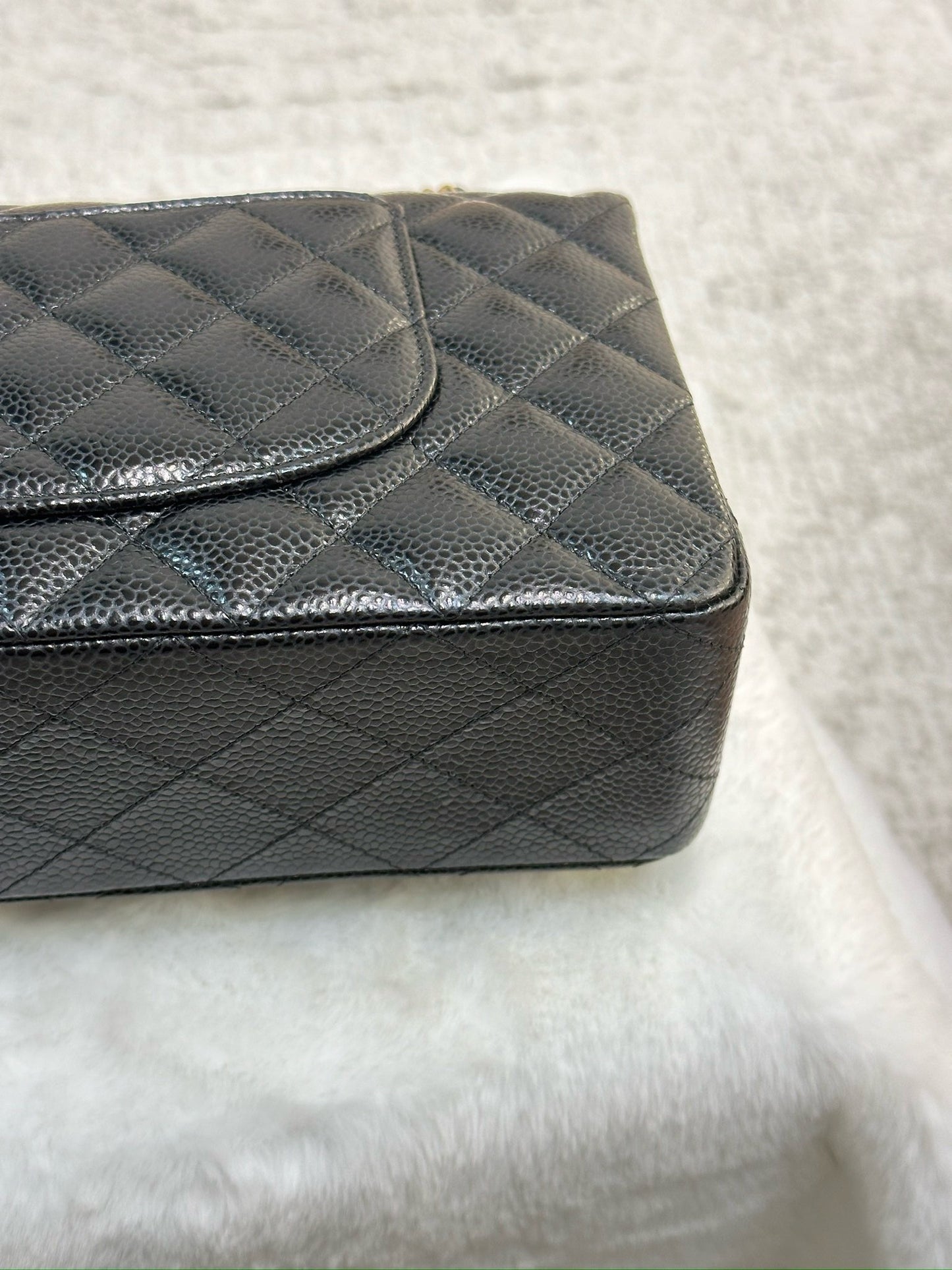 Chanel Medium Quilted Caviar Classic Double Flap Bag Black GHW