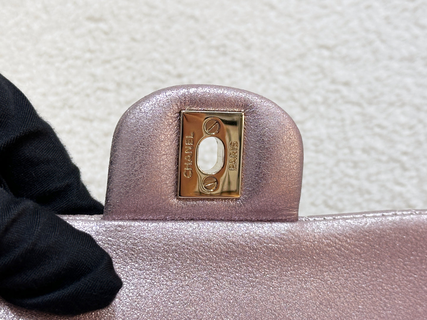 Chanel Classic Quilted Medium Double Flap Iridescent Pink (Calfskin)LGHW 1998 holo card