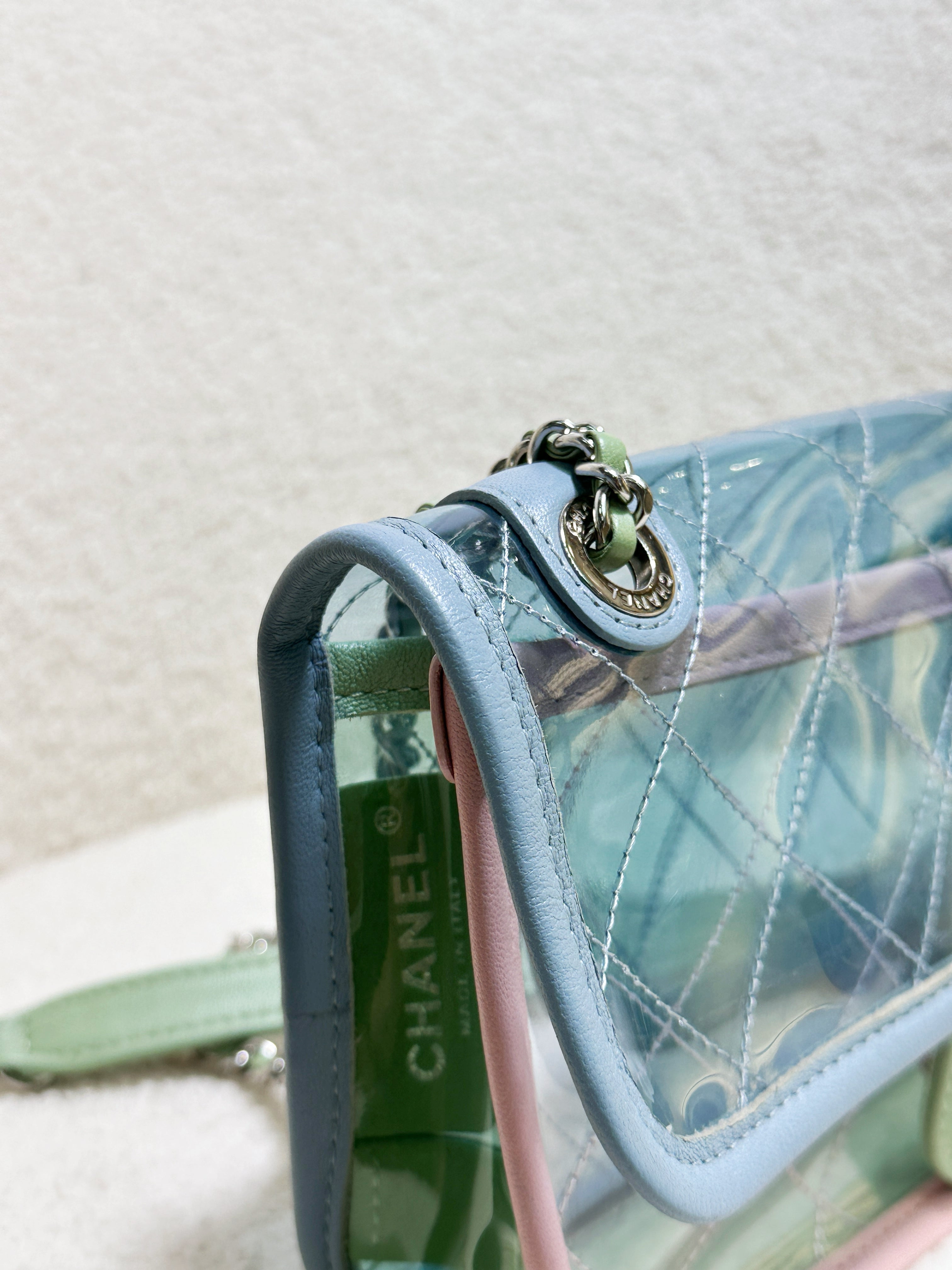 Chanel Coco Splash PVC Mini Flap Bag Blue/Pink/Green 25 holo