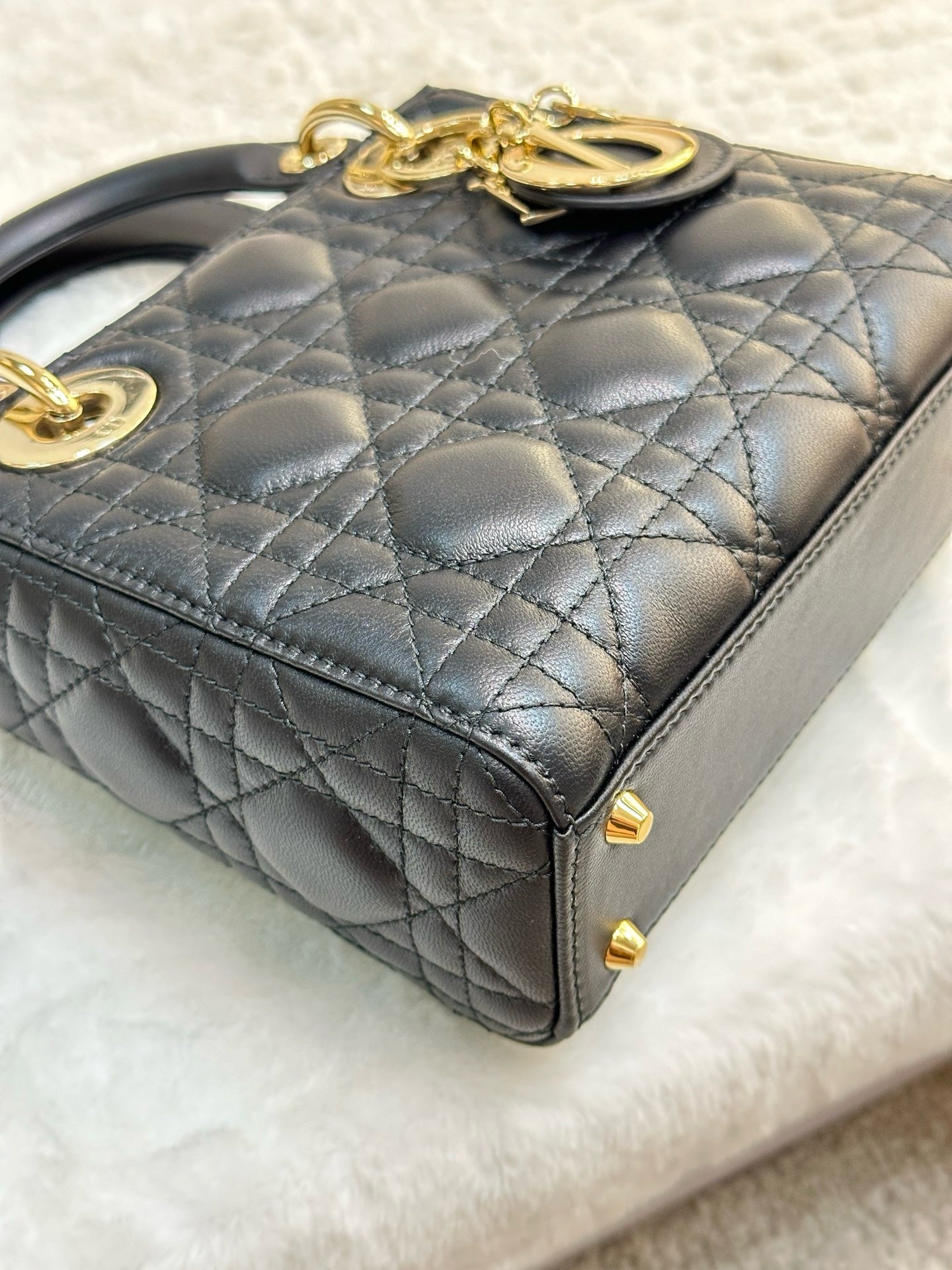 Christian Dior Mini Lambskin Cannage Lady Dior Black