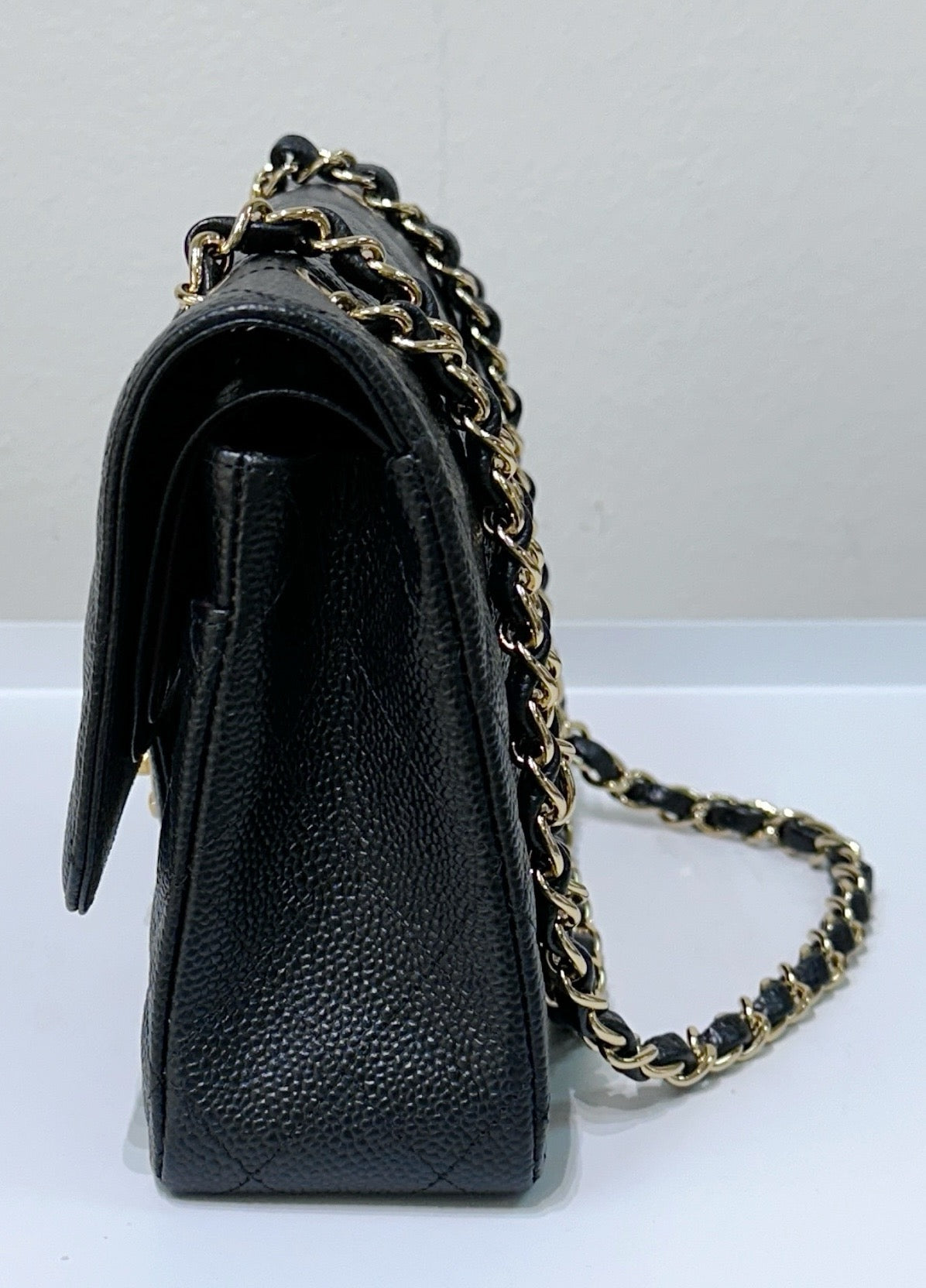 Chanel Medium Classic Flip Caviar Bag Black GHW