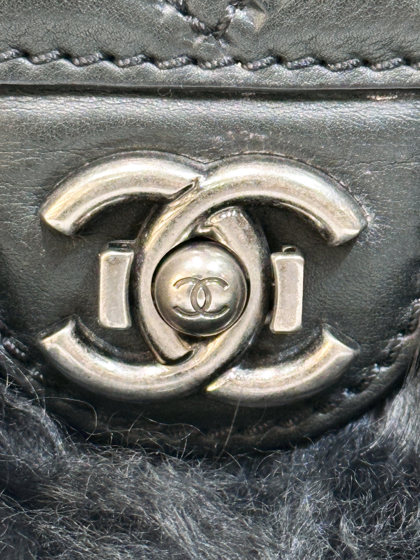 Chanel Paris-Dallas Double Flap Bag Quilted Calfskin and Fur Large