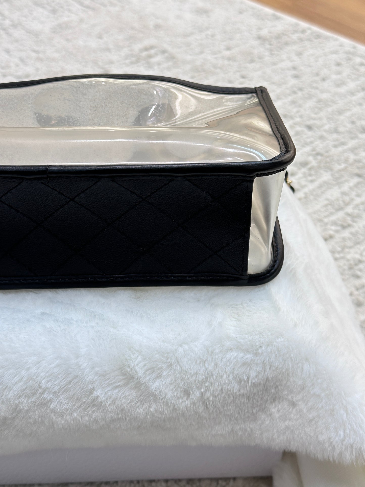 Chanel Medium Lambskin PVC Coco Sand Flap Black Bag