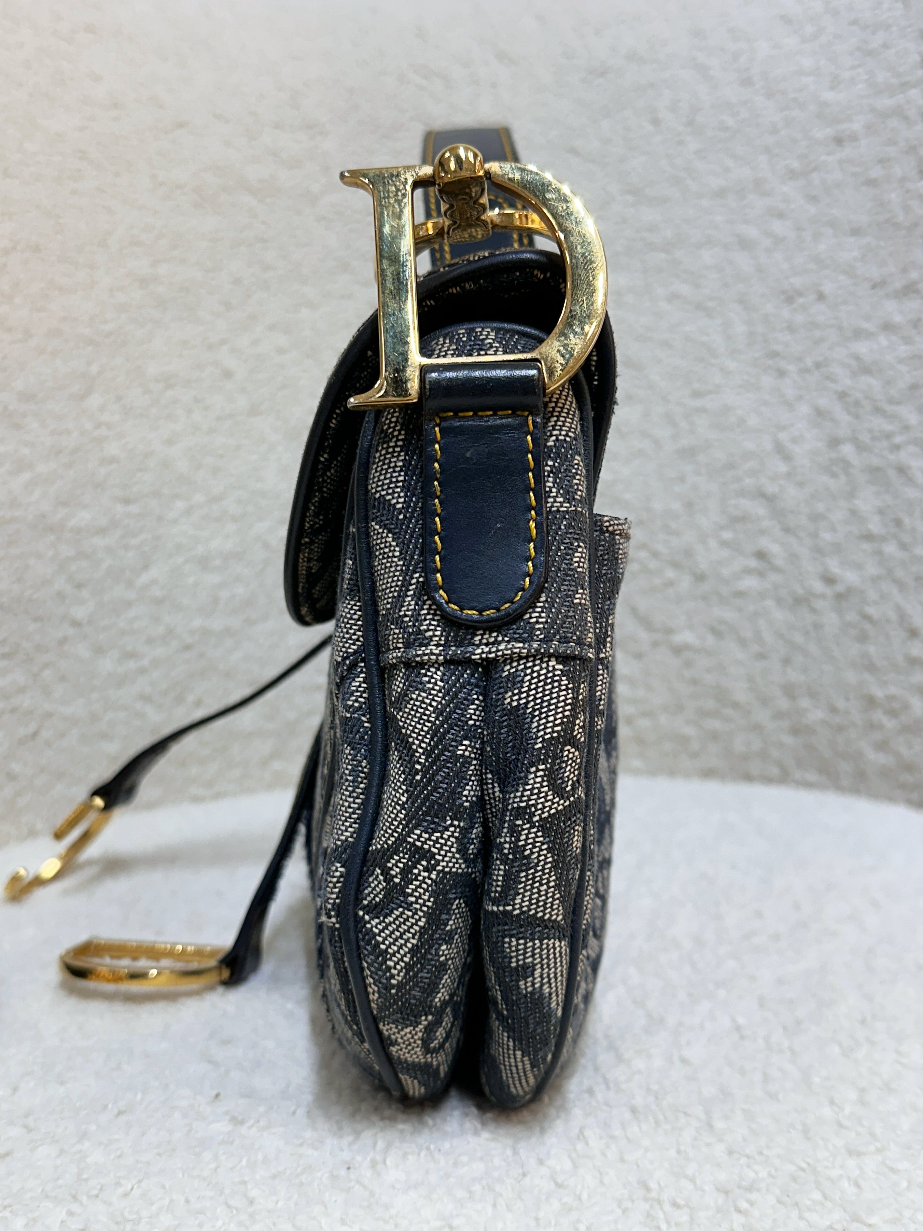 Christian Dior Double Saddle Canvas Navy blue 2001 year