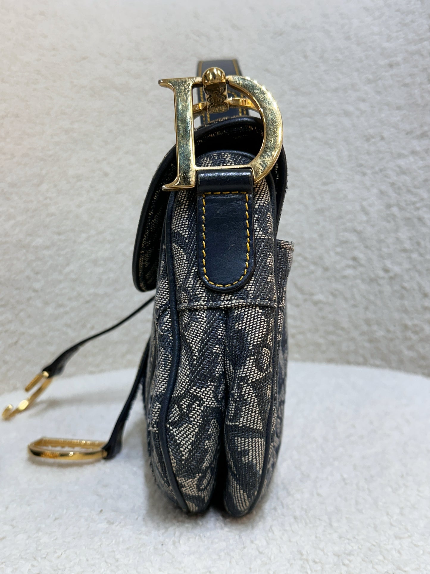 Christian Dior Double Saddle Canvas Navy blue 2001 year