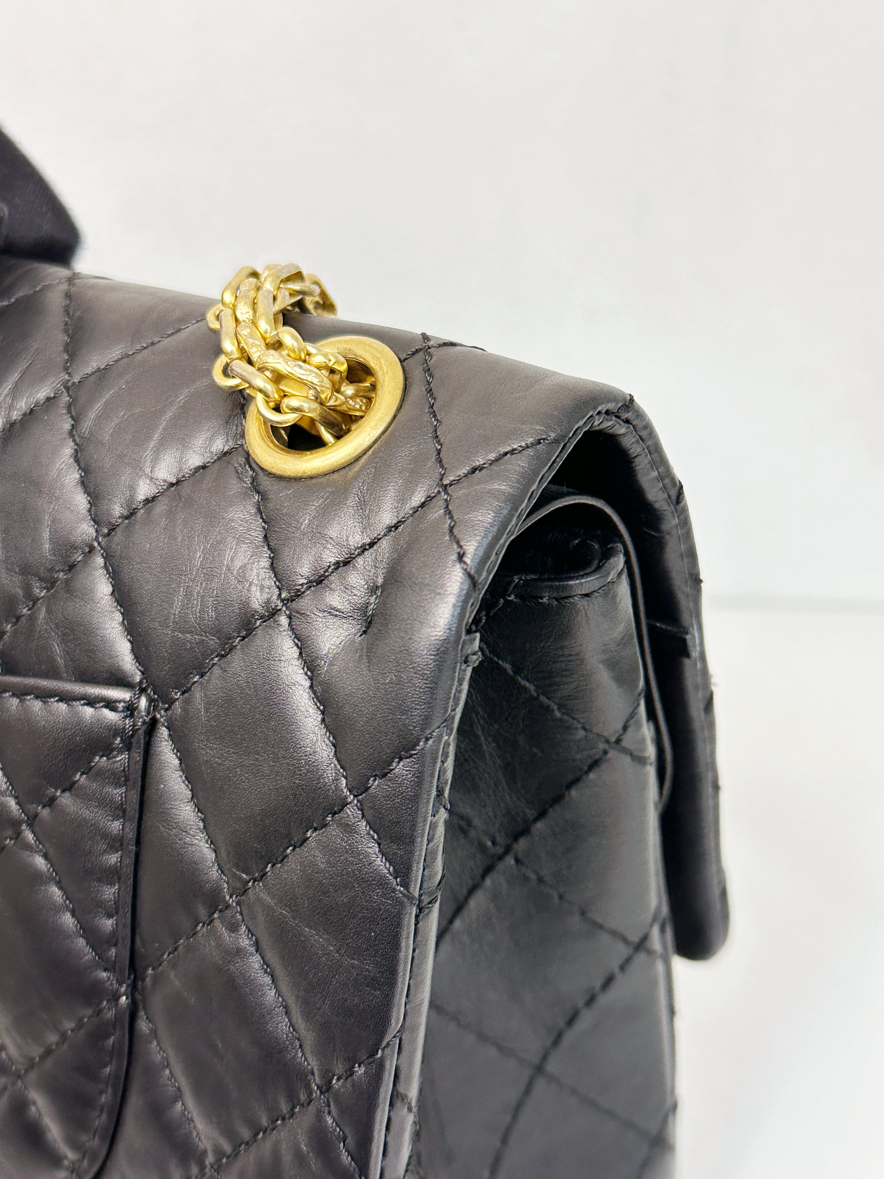 Chanel Small 2.55 Reissue Aged Calfskin Lucky Charms 225 Flap Black GHW