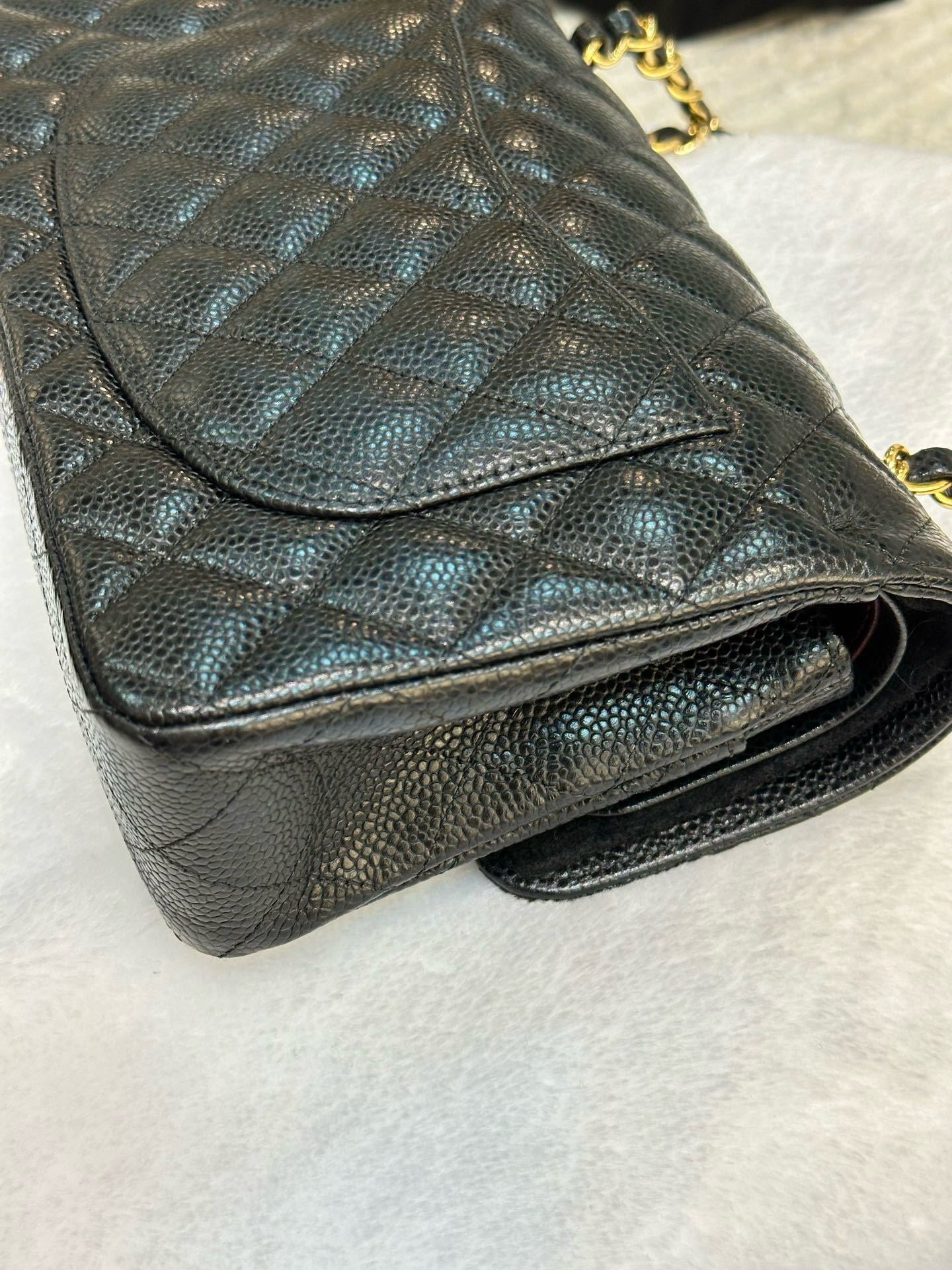 Chanel Small Classic Quilted Caviar Double Flap Bag Black