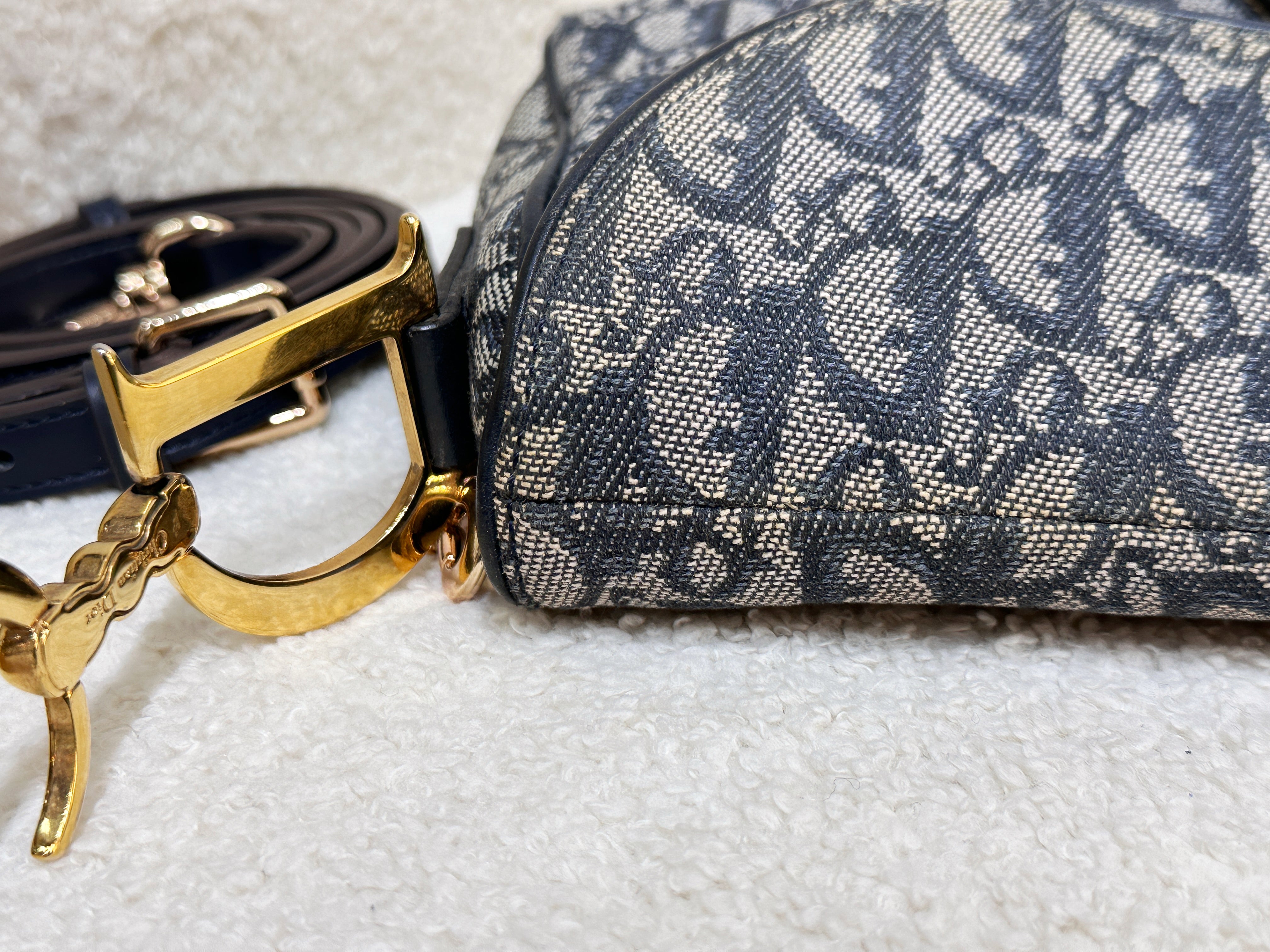 Christian Dior Double Saddle Canvas Navy blue 2001 year