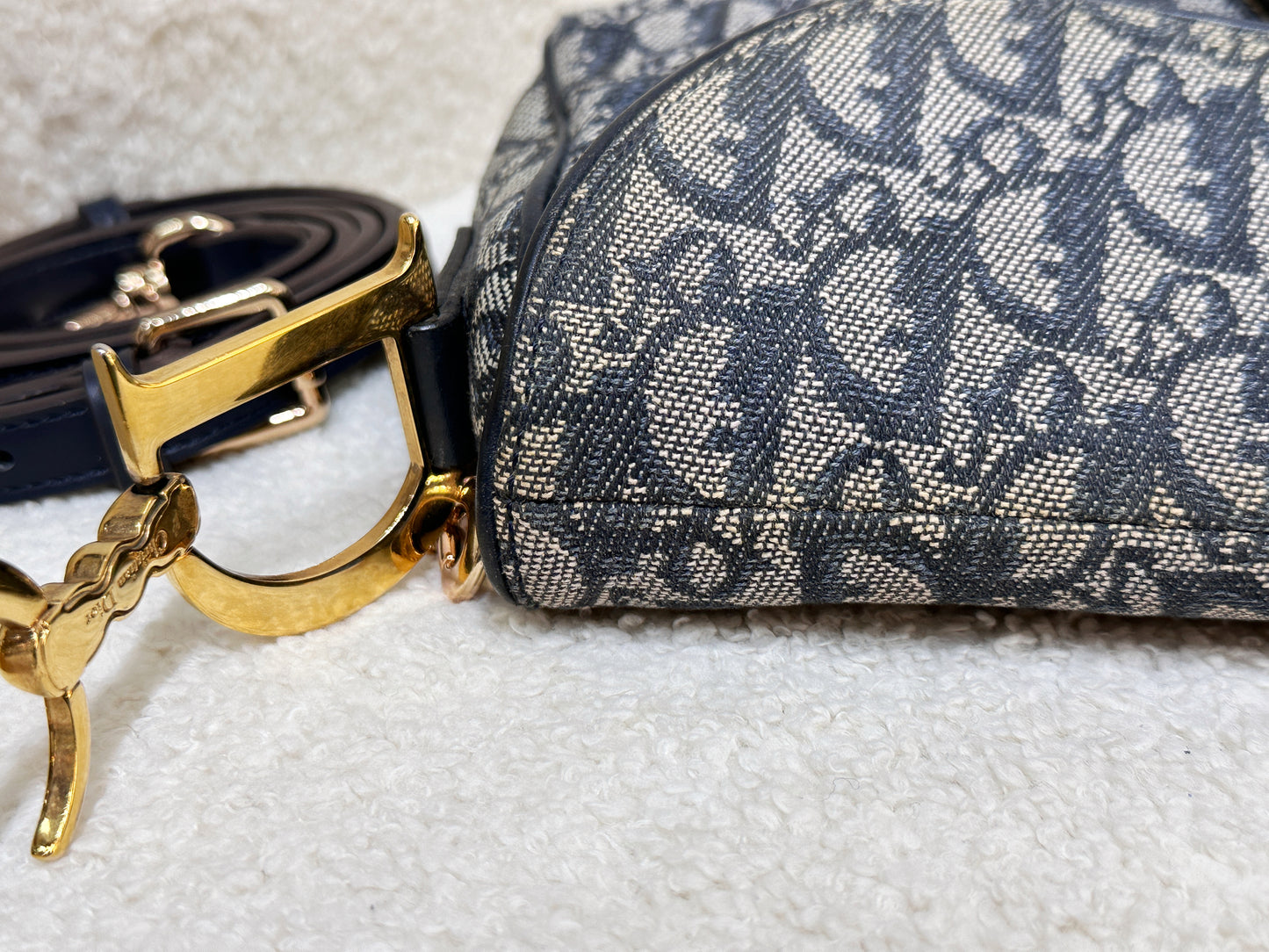 Christian Dior Double Saddle Canvas Navy blue 2001 year