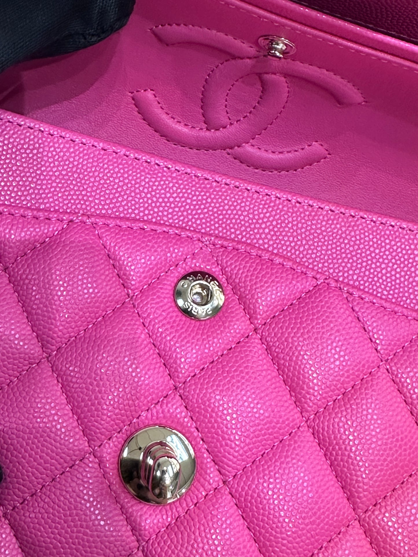 Chanel Classic Quilted Small Double Flap 22K Hot Pink