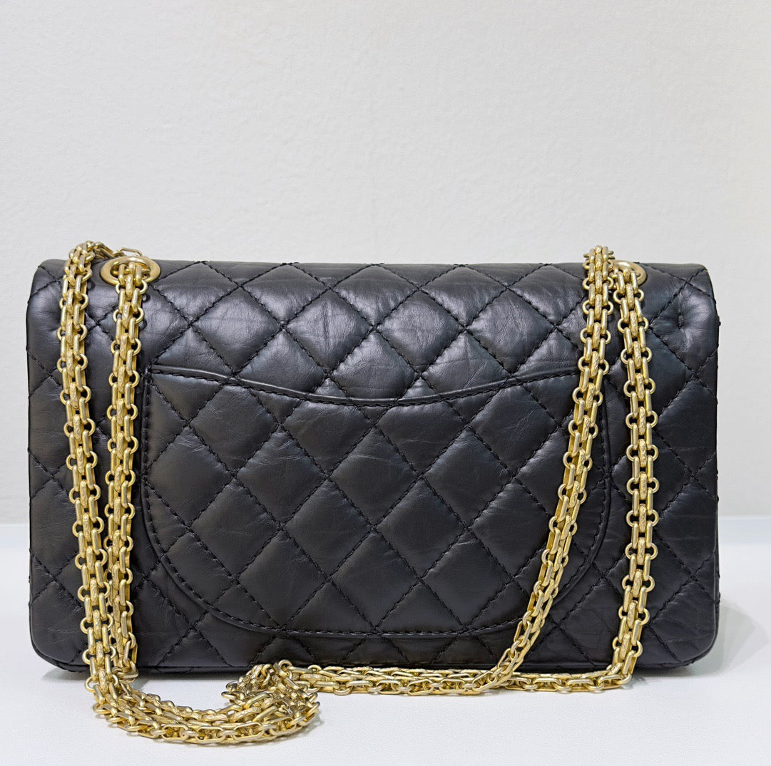 Chanel Small 2.55 Reissue Aged Calfskin Lucky Charms 225 Flap Black