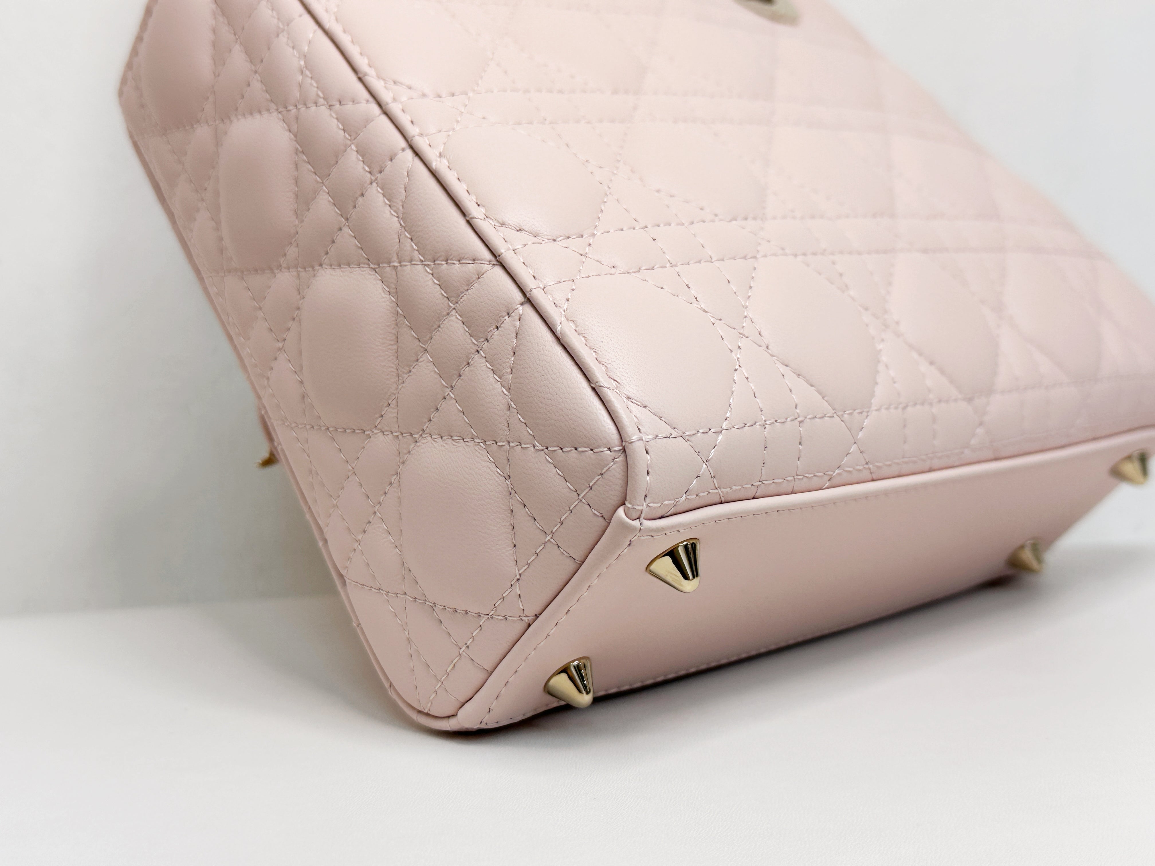 Christian Dior Small Lady Dior My ABCDior Bag Powder Pink Cannage Lambskin