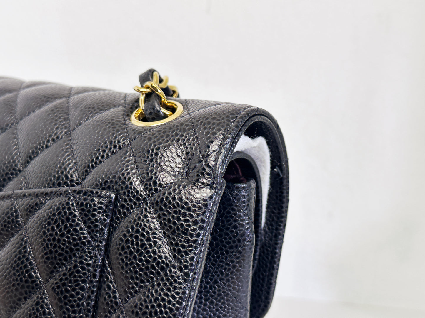 Chanel Small Classic Quilted Caviar Double Flap Bag Black TLLT Microchip