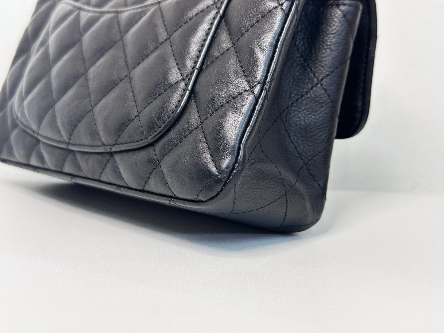 Chanel Quilted Mini Rectangular Flap So Black Crumpled Calfskin Bag 2400 holo card