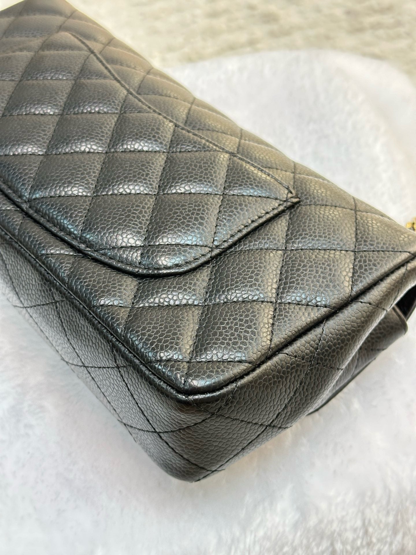 Chanel Caviar East West Flap Bag Black GHW  holo 1304 db