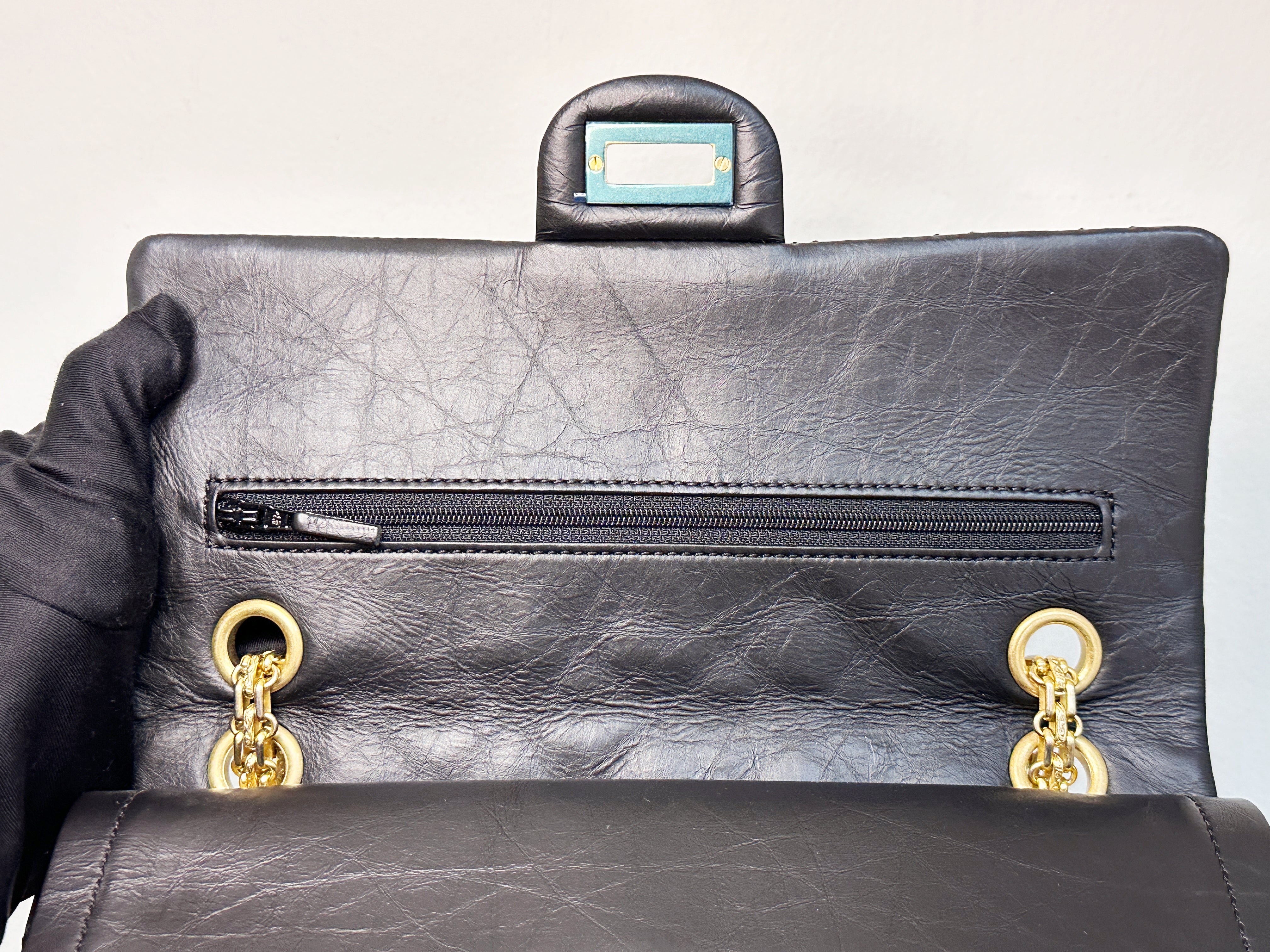 Chanel Small 2.55 Reissue Aged Calfskin Lucky Charms 225 Flap Black GHW