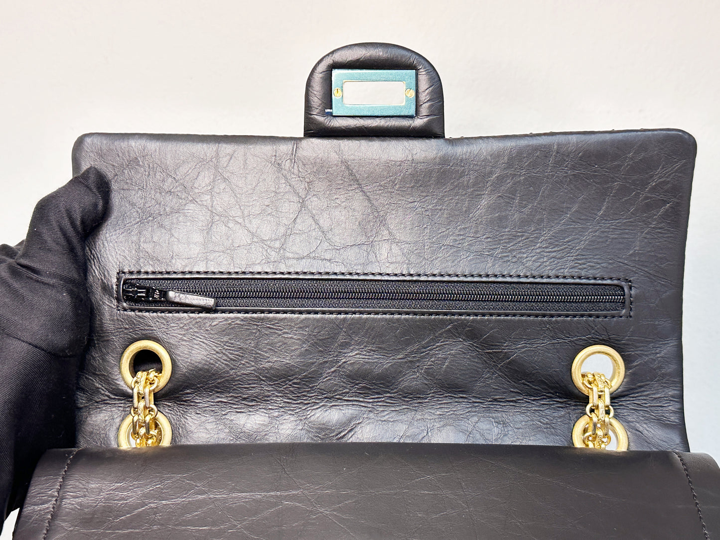 Chanel Small 2.55 Reissue Aged Calfskin Lucky Charms 225 Flap Black GHW