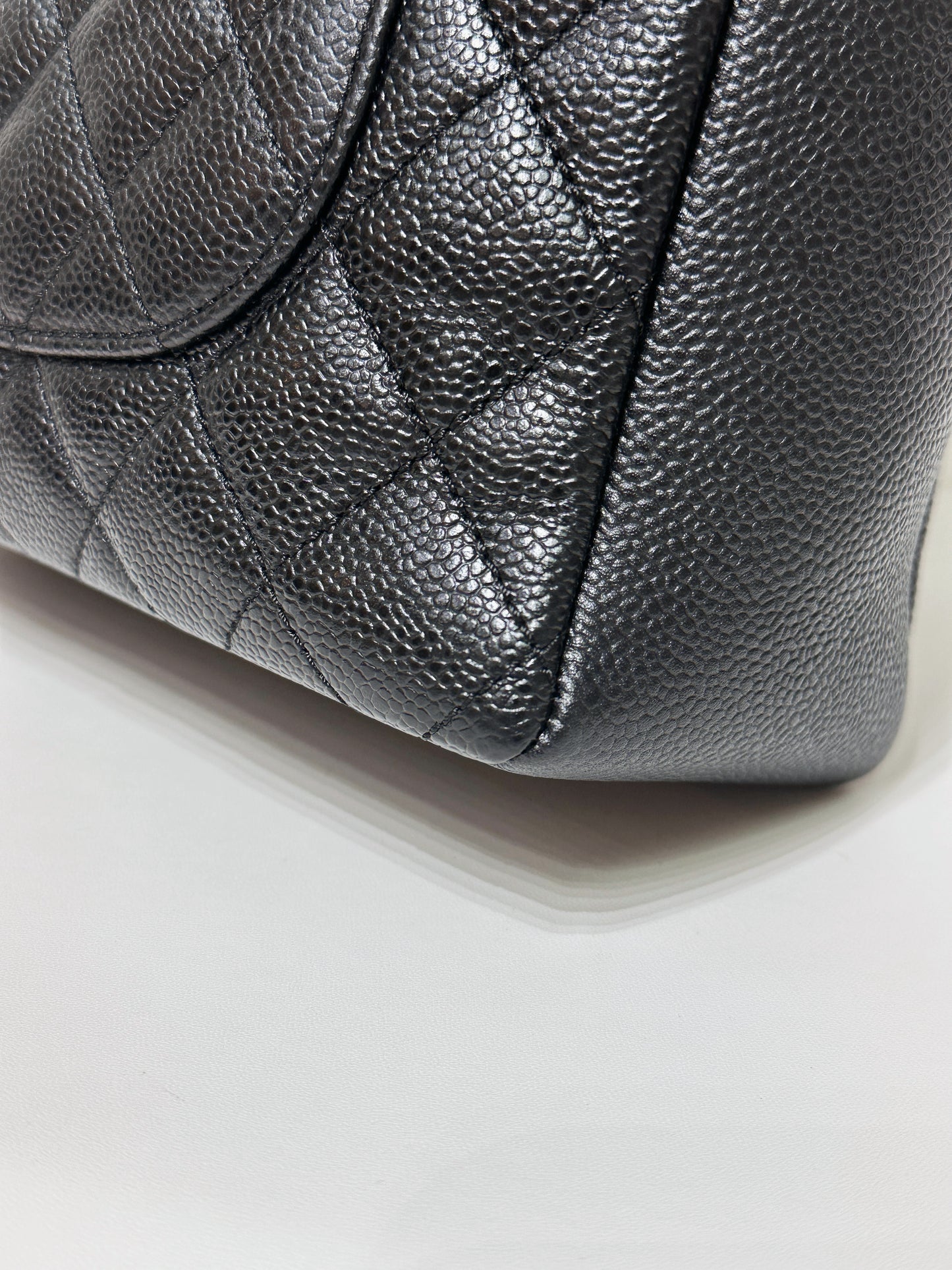Chanel Caviar Quilted Petit Shopping Tote PST Black GHW 1608 holo card